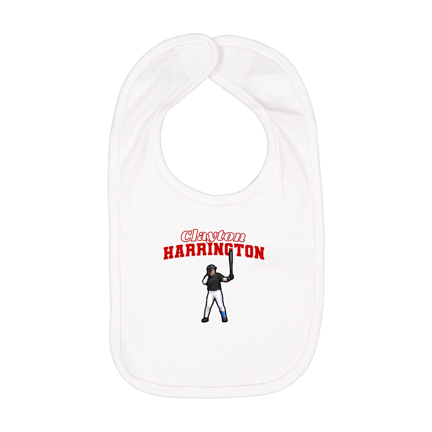 Infant Bib — Name Arch in White