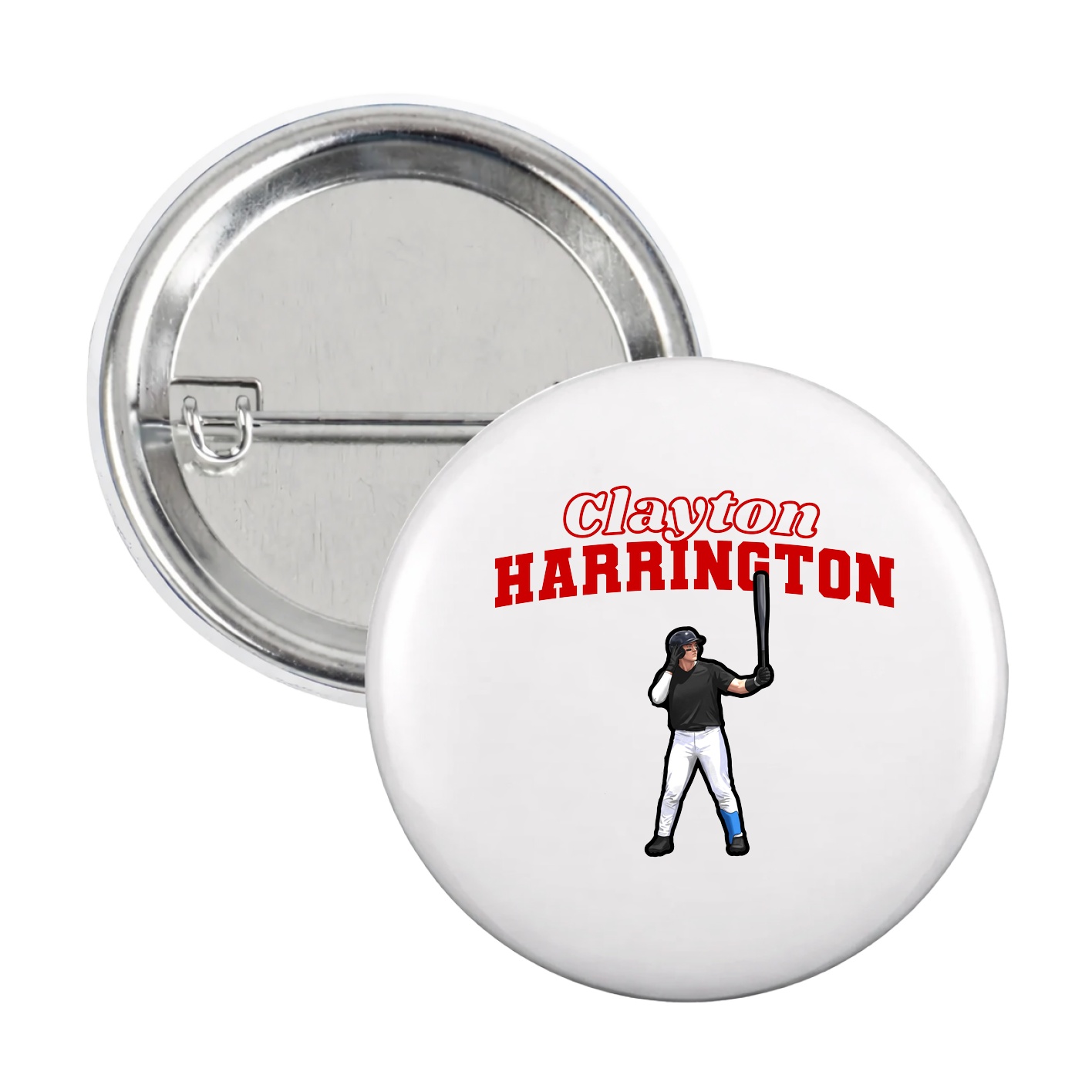 Game Day Button — Name Arch in White