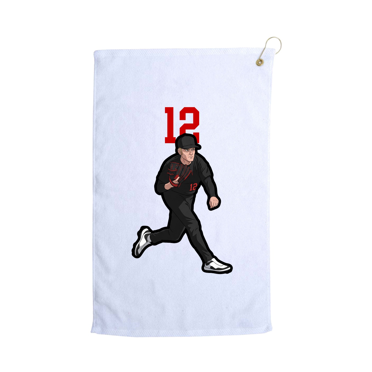 Golf Towel — Number Top in White