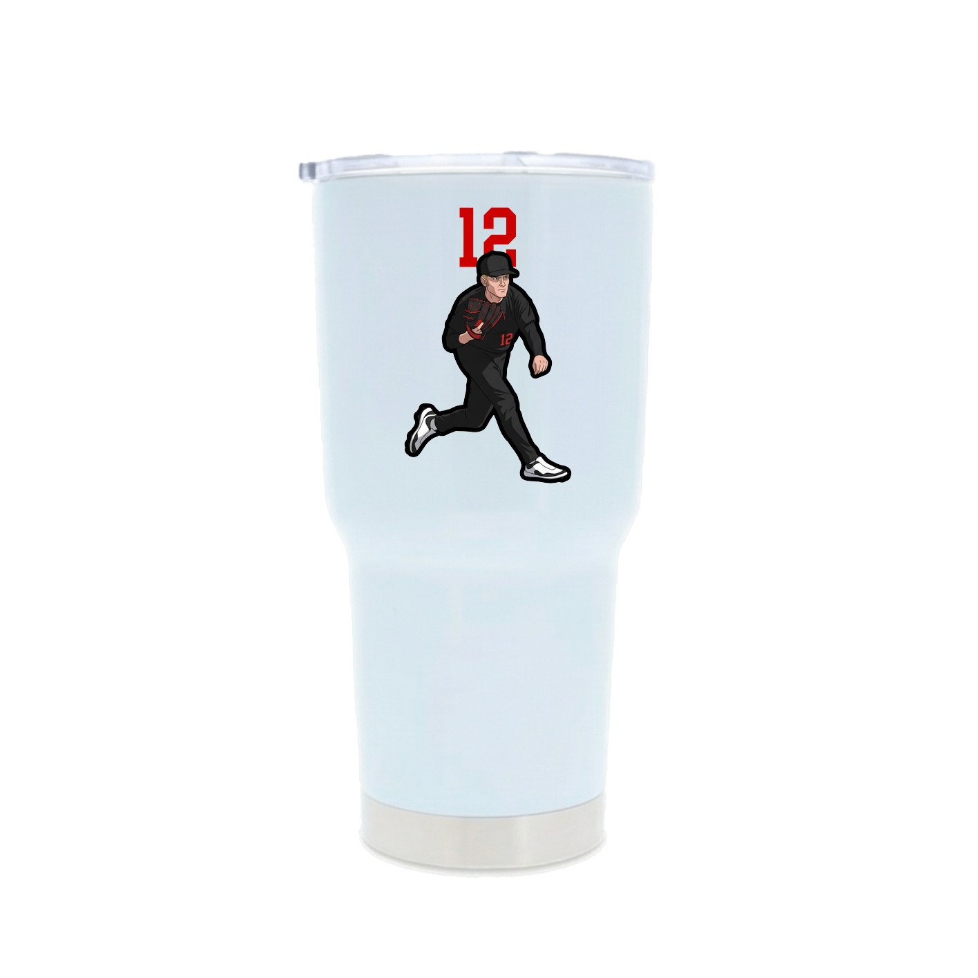 30oz Stainless Steel Tumbler — Number Top in White