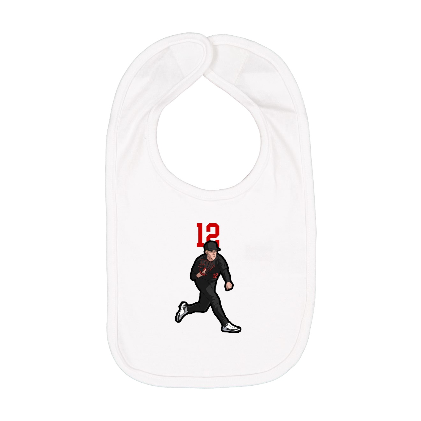 Infant Bib — Number Top in White