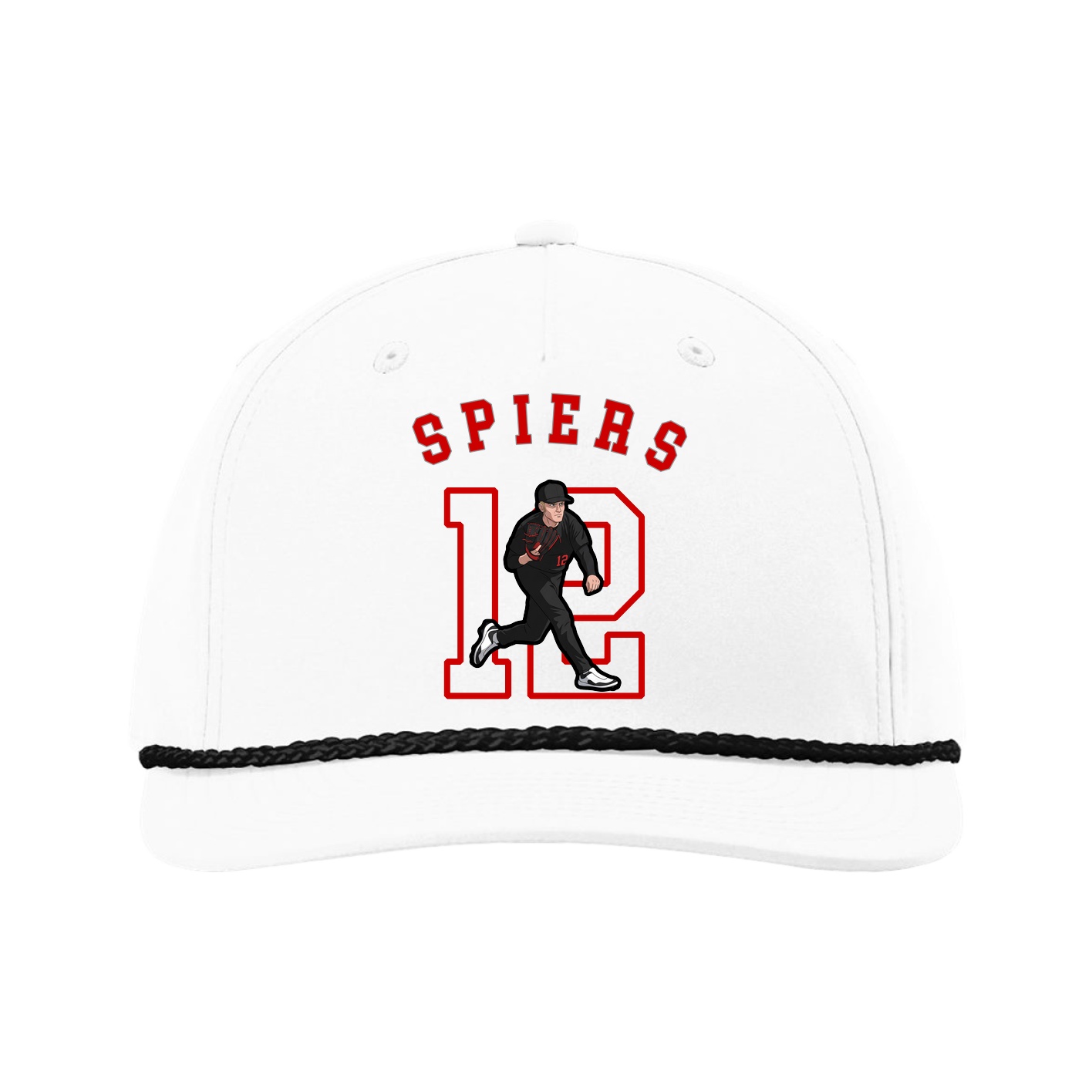 Five-Panel Classic Rope Cap — Shirsey Arch in White