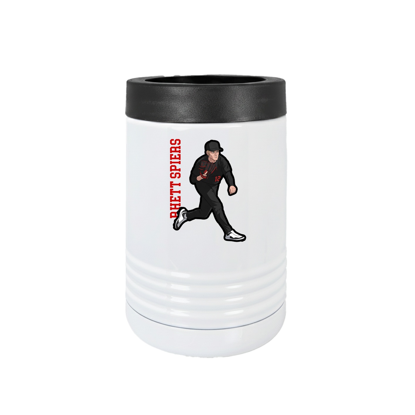 Beverage Holder — Name Vertical in White