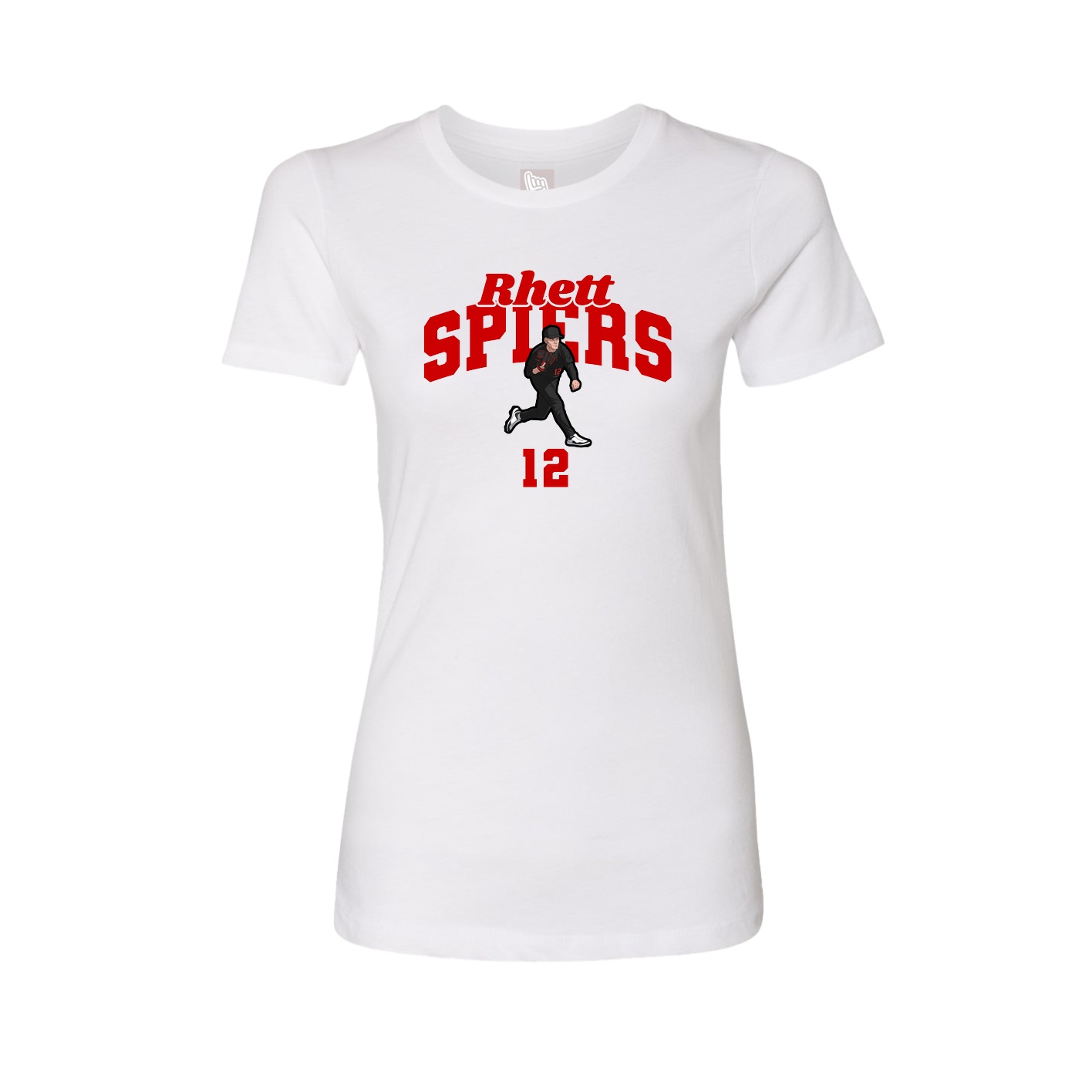 Fitted Women's Tee — Signature Arch in White
