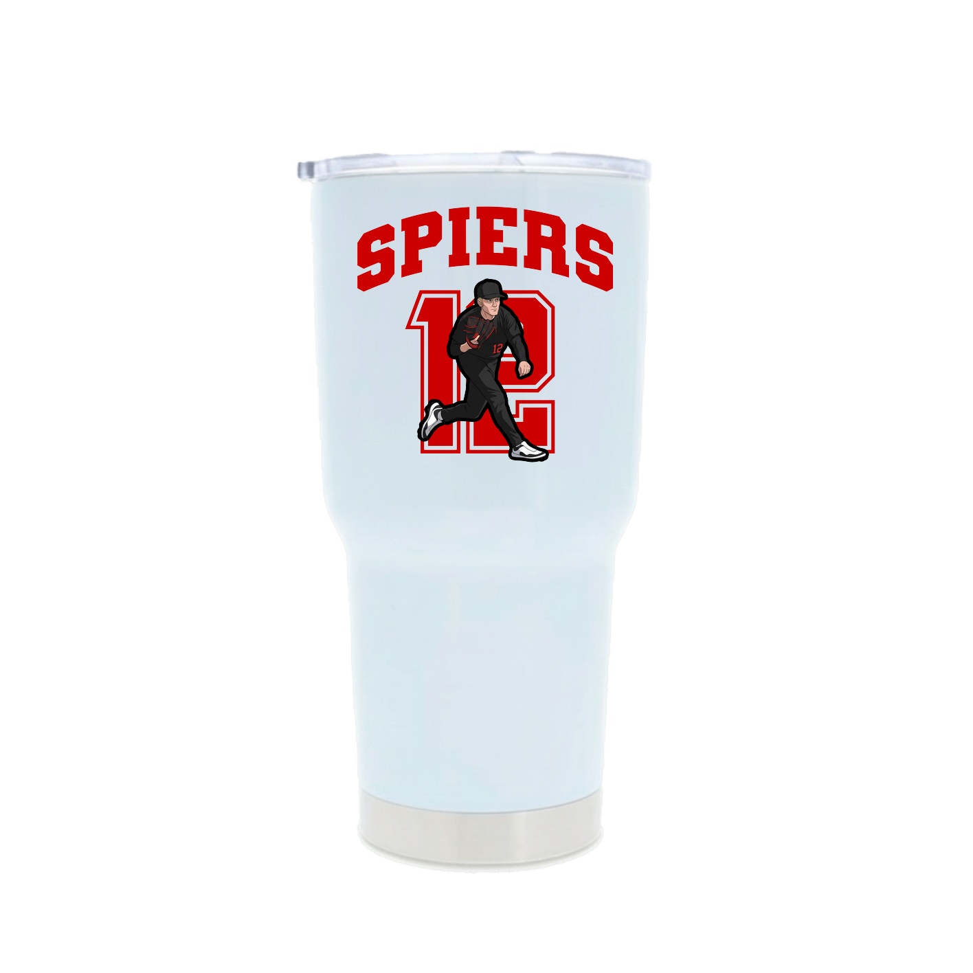 30oz Stainless Steel Tumbler — Number in White
