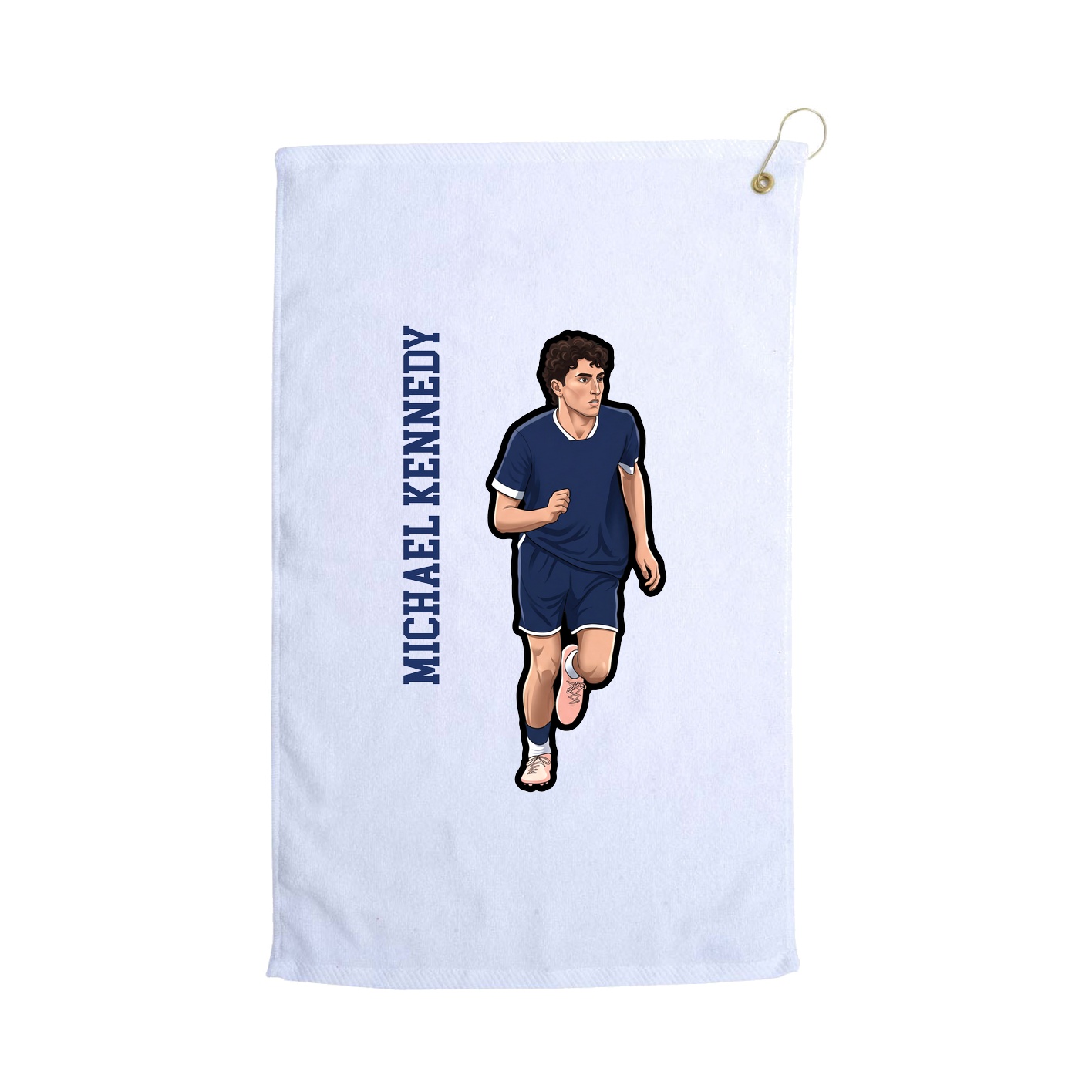 Golf Towel — Name Vertical in White