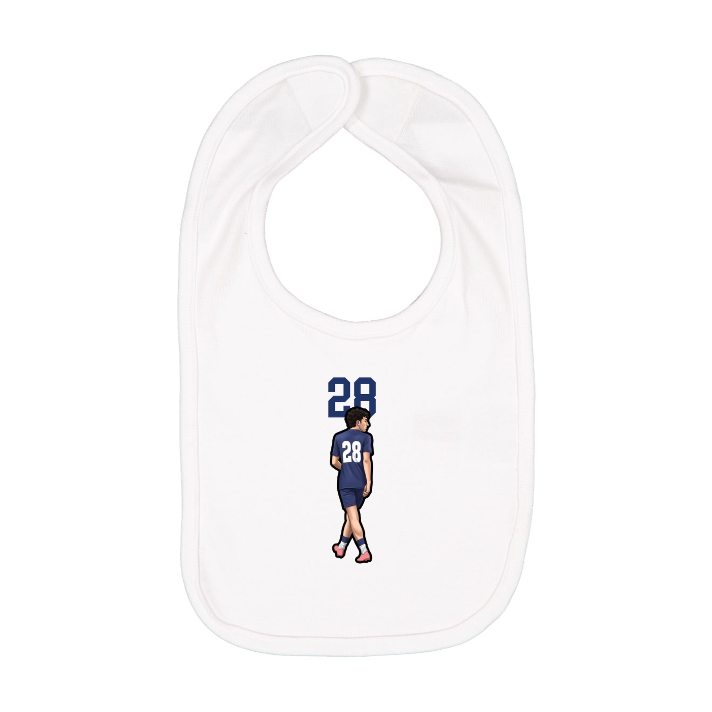 Infant Bib — Number Top in White