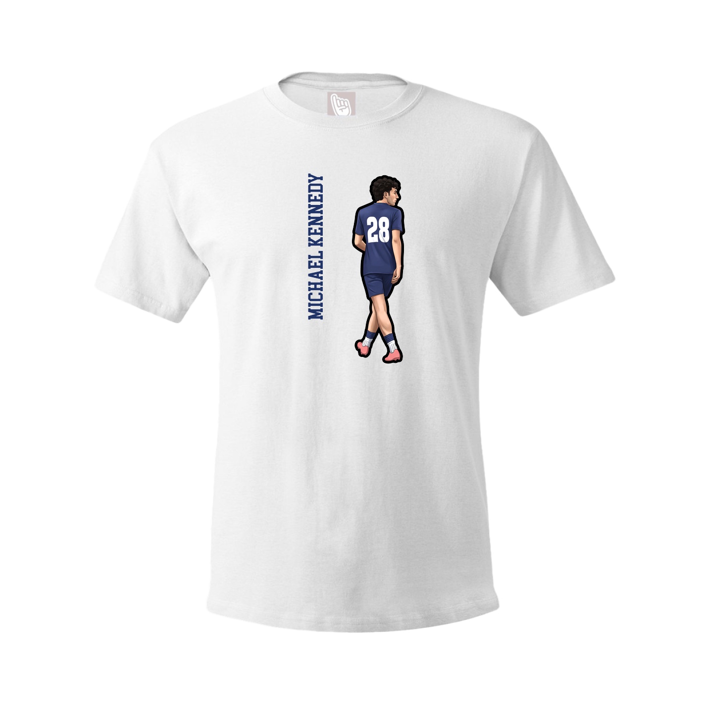 Youth Tee — Name Vertical in White