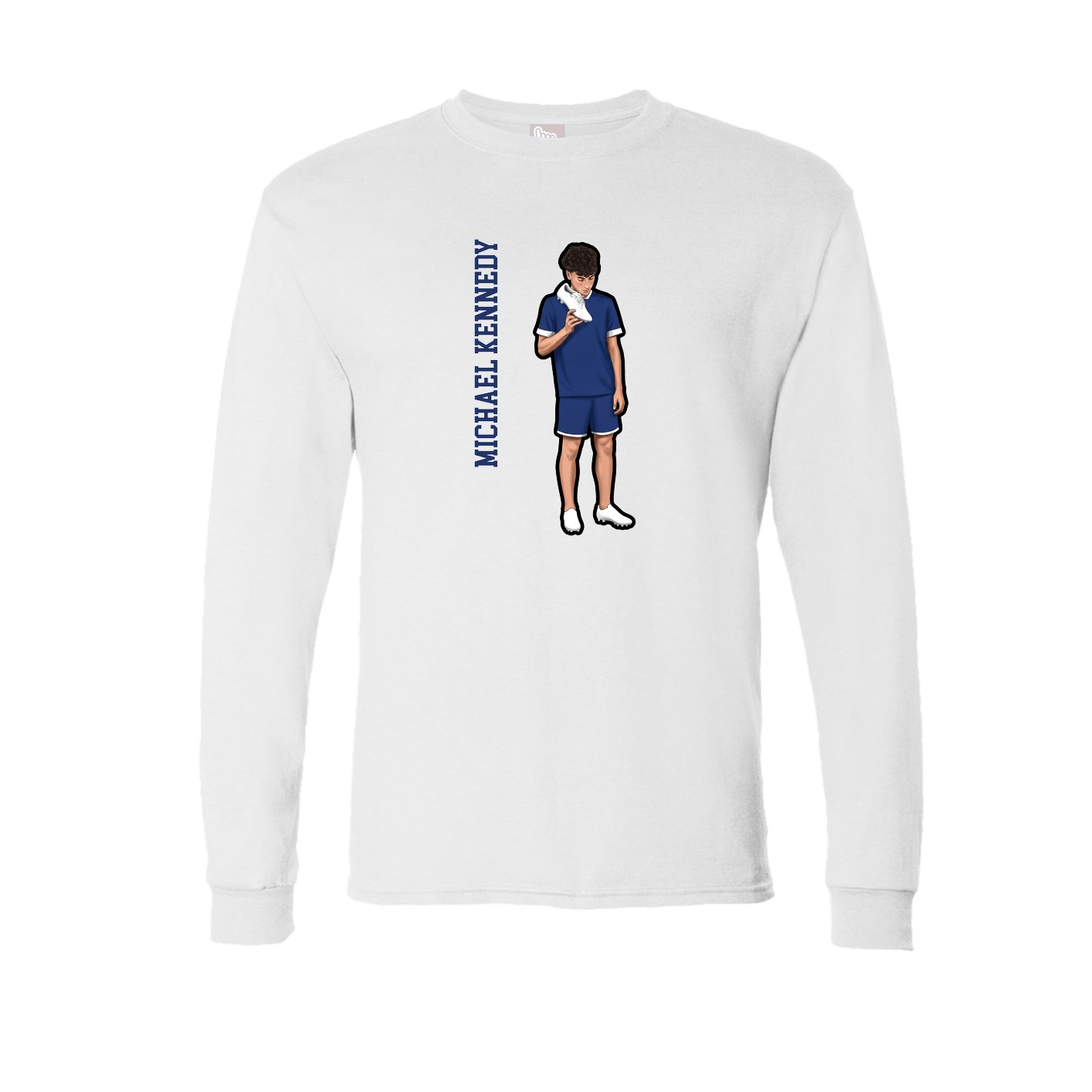 Long Sleeve Tee — Name Vertical in White