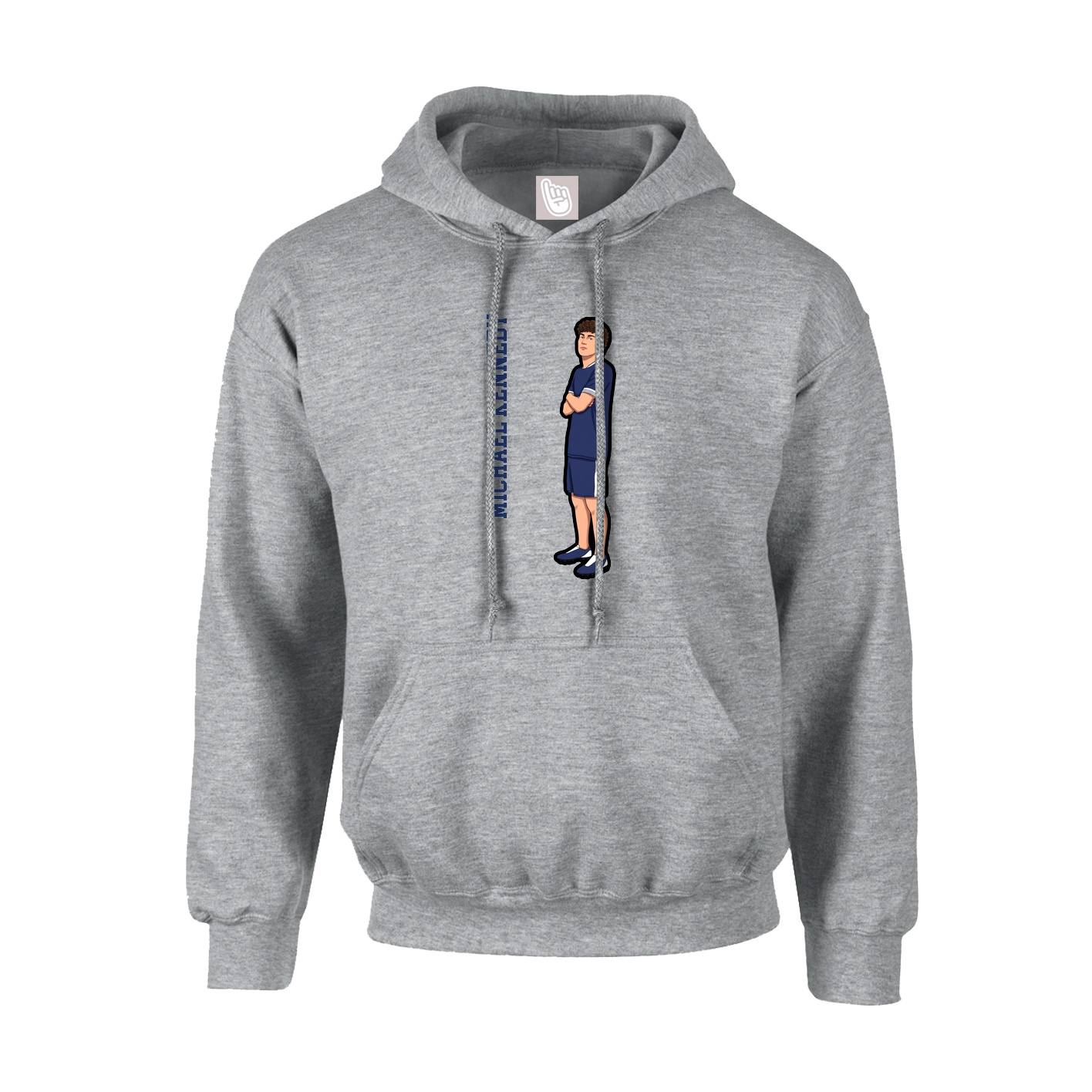 Youth Hoodie — Name Vertical in Grey