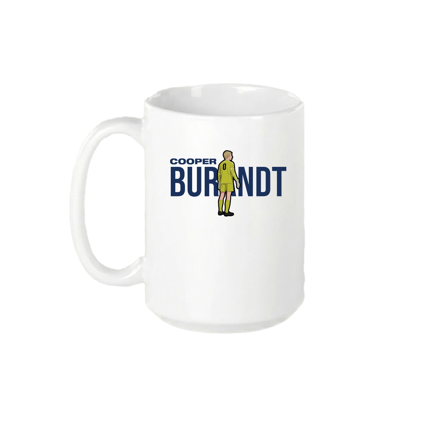 15oz Coffee Mug — Player Name in White