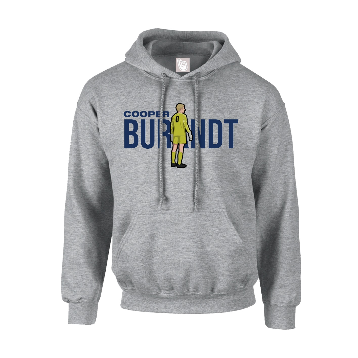 Youth Hoodie — Player Name in Grey