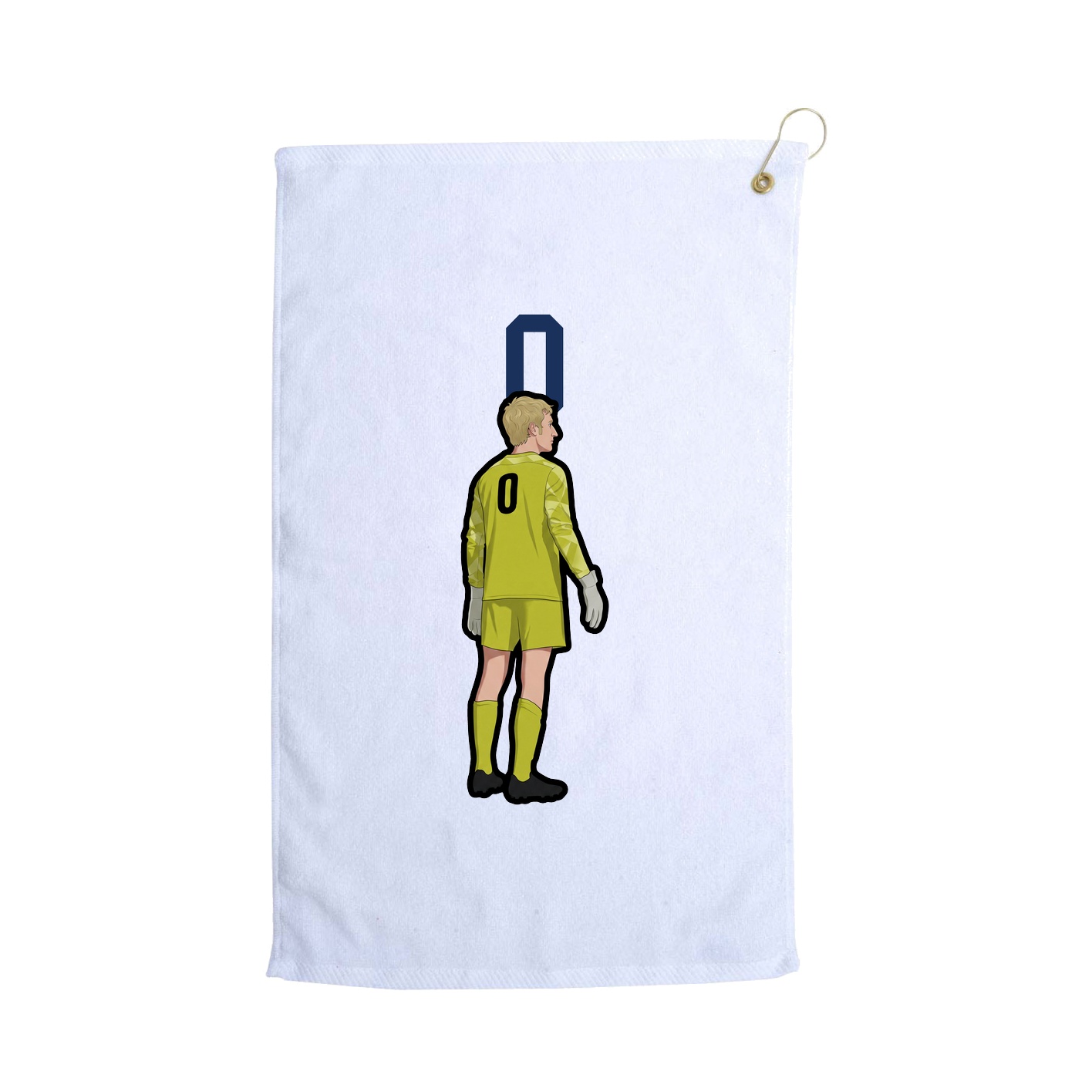 Golf Towel — Number Top in White
