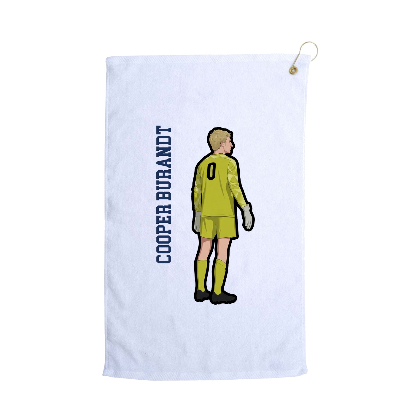 Golf Towel — Name Vertical in White