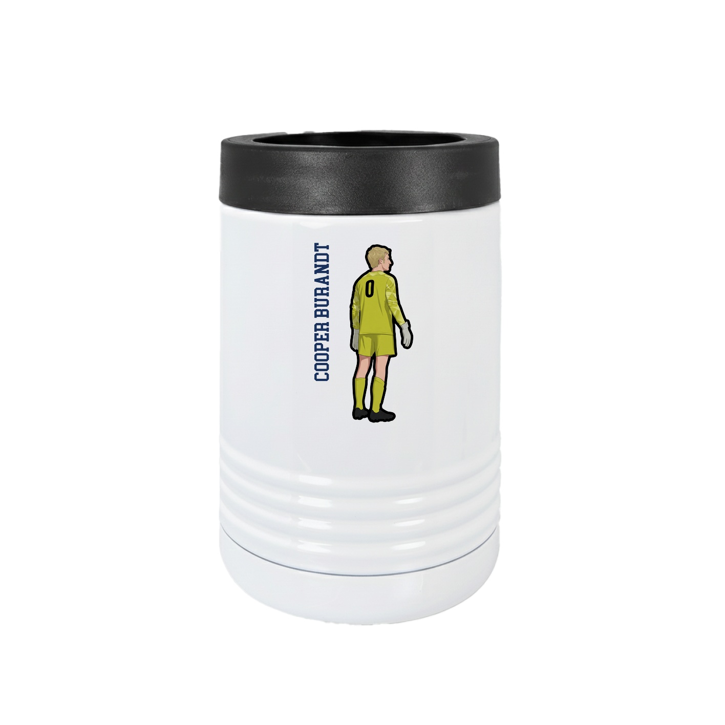 Beverage Holder — Name Vertical in White