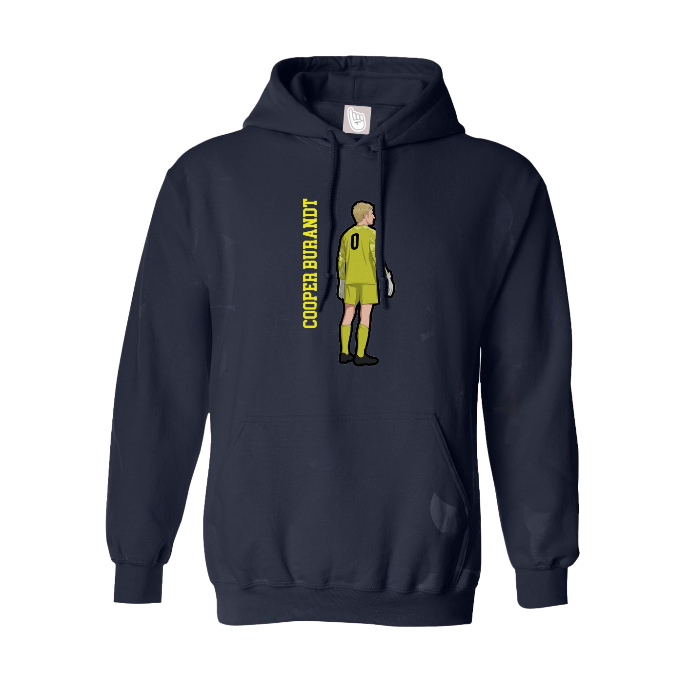 Hoodie — Name Vertical in Navy