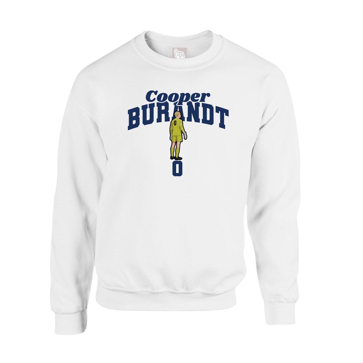 Fleece Crew — Signature Arch in White