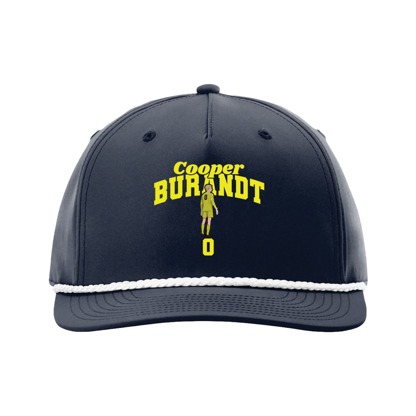 Five-Panel Classic Rope Cap — Signature Arch in Navy
