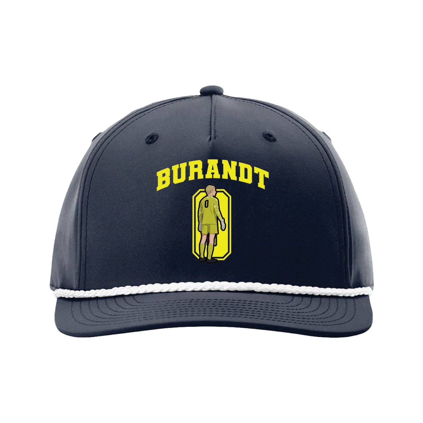 Five-Panel Classic Rope Cap — Number in Navy