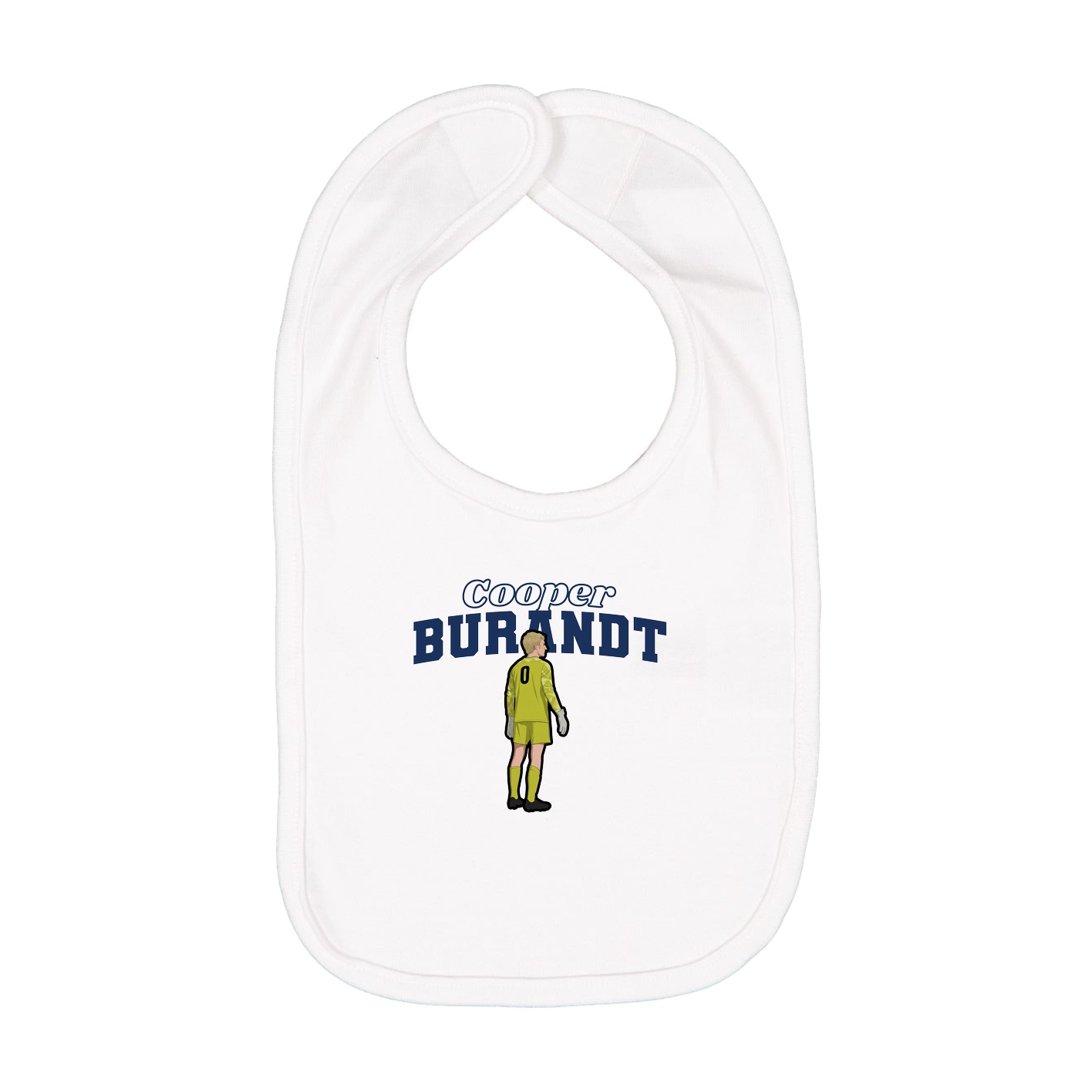 Infant Bib — Name Arch in White