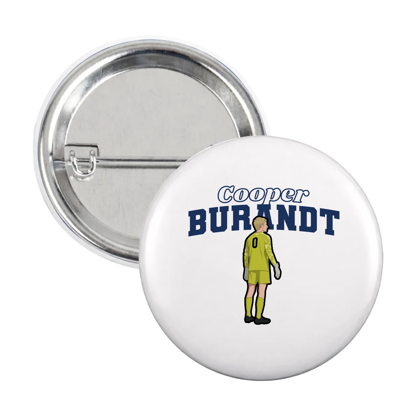 Game Day Button — Name Arch in White