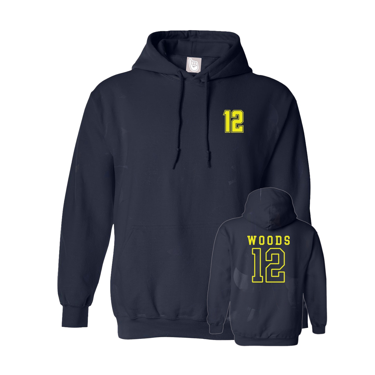 Hoodie — Chest Back in Navy