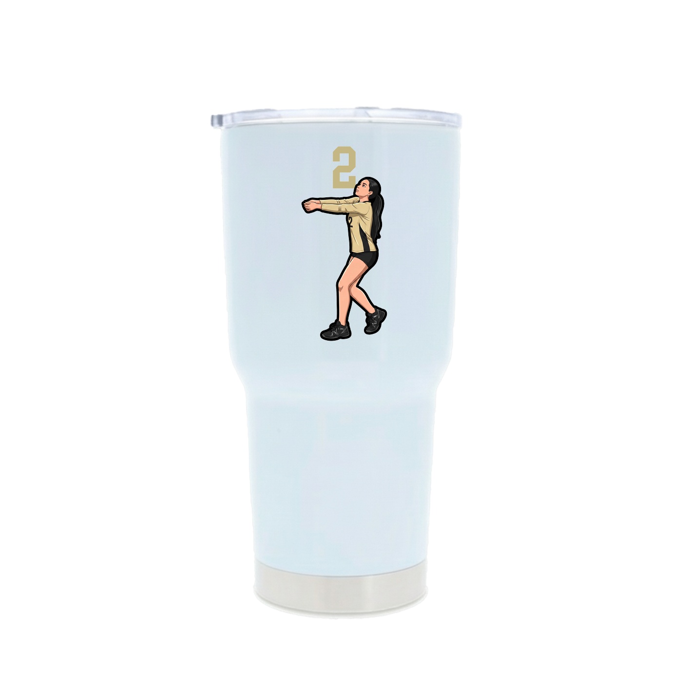 30oz Stainless Steel Tumbler — Number Top in White