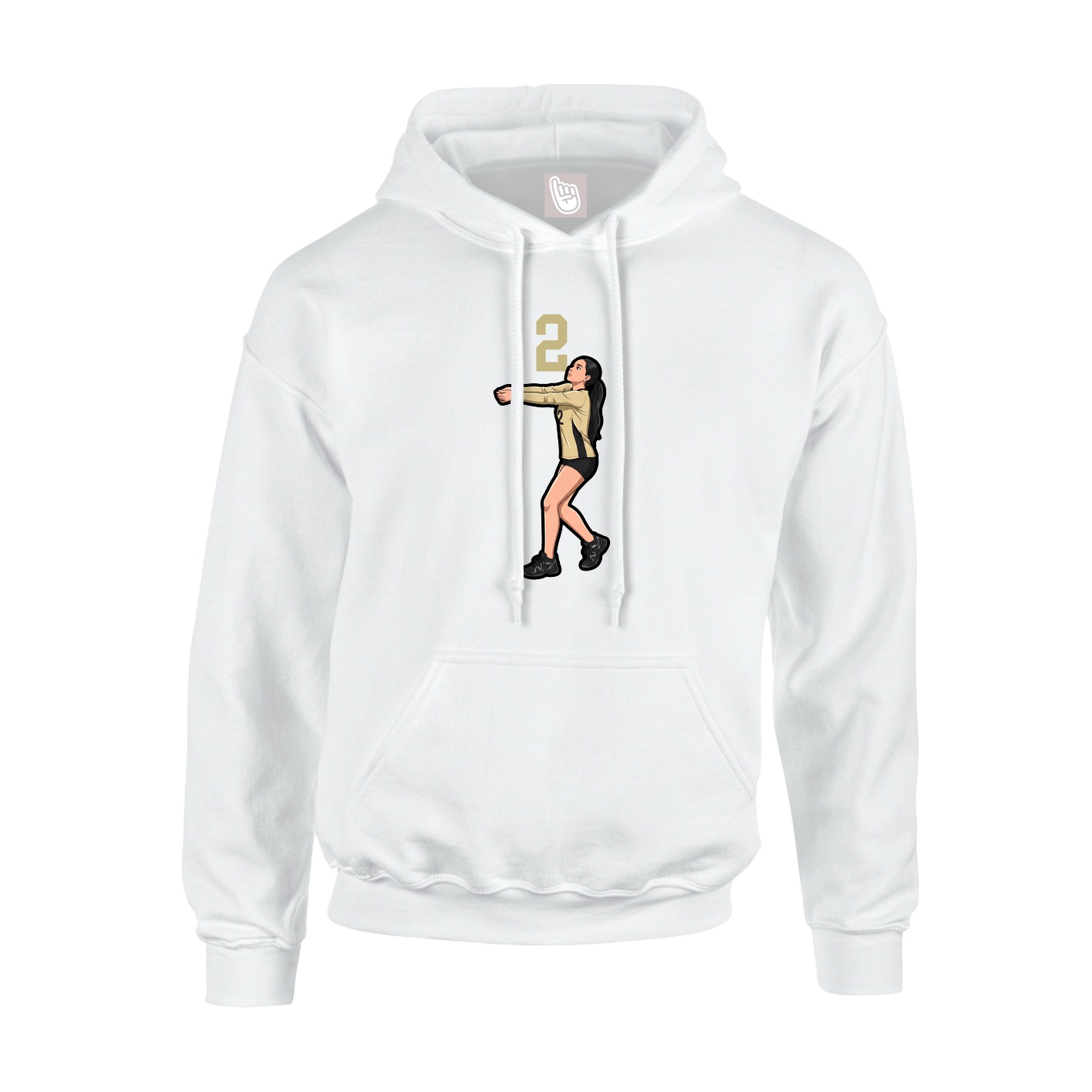Youth Hoodie — Number Top in White