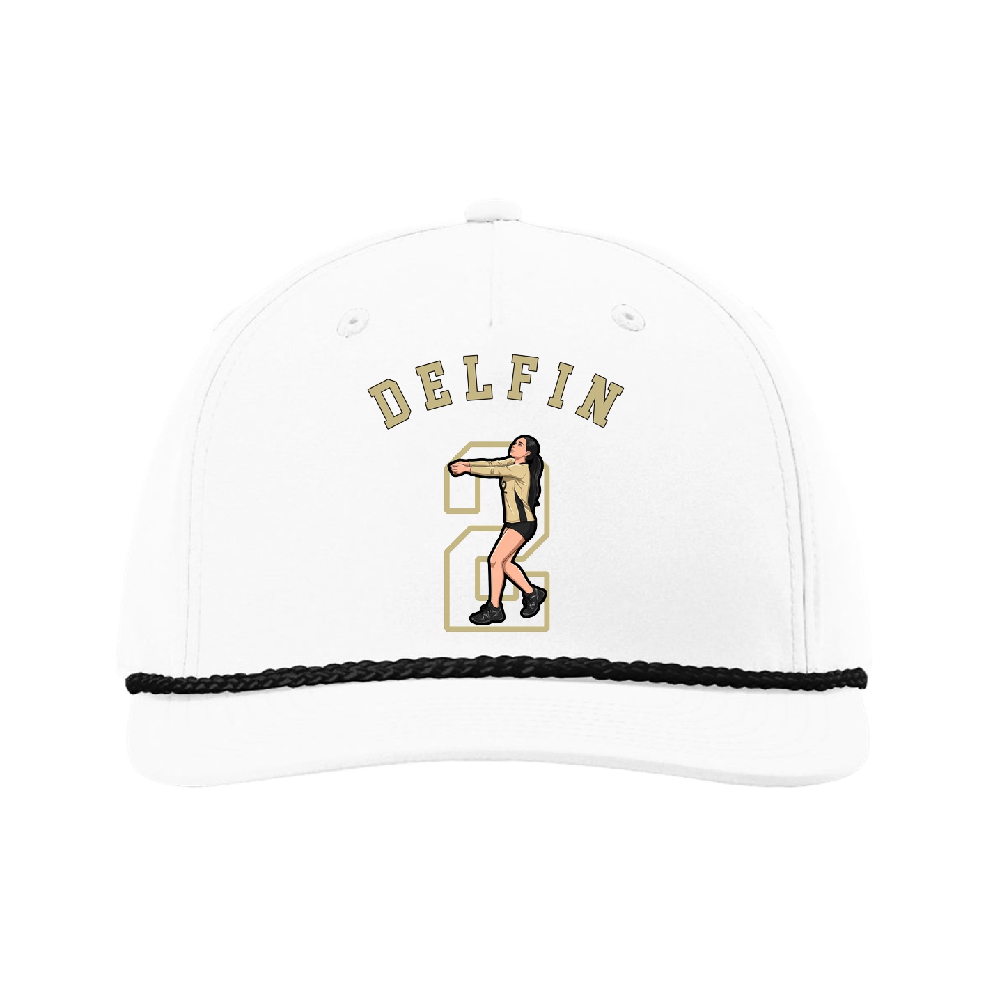 Five-Panel Classic Rope Cap — Shirsey Arch in White