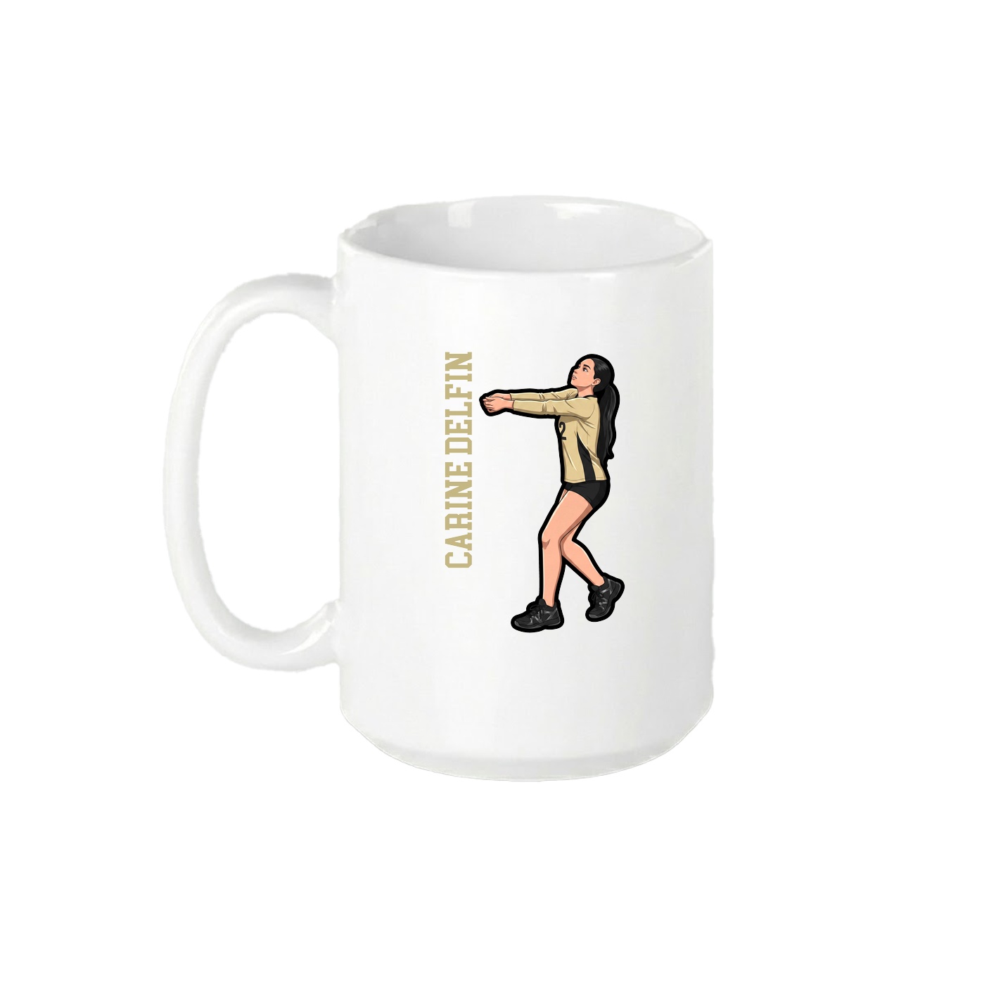 15oz Coffee Mug — Name Vertical in White