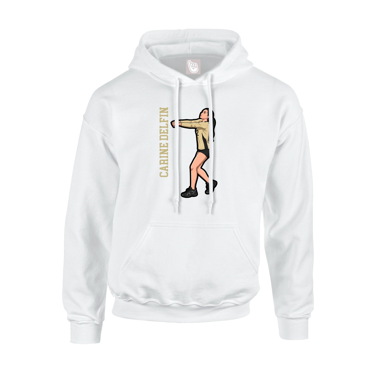 Hoodie — Name Vertical in White