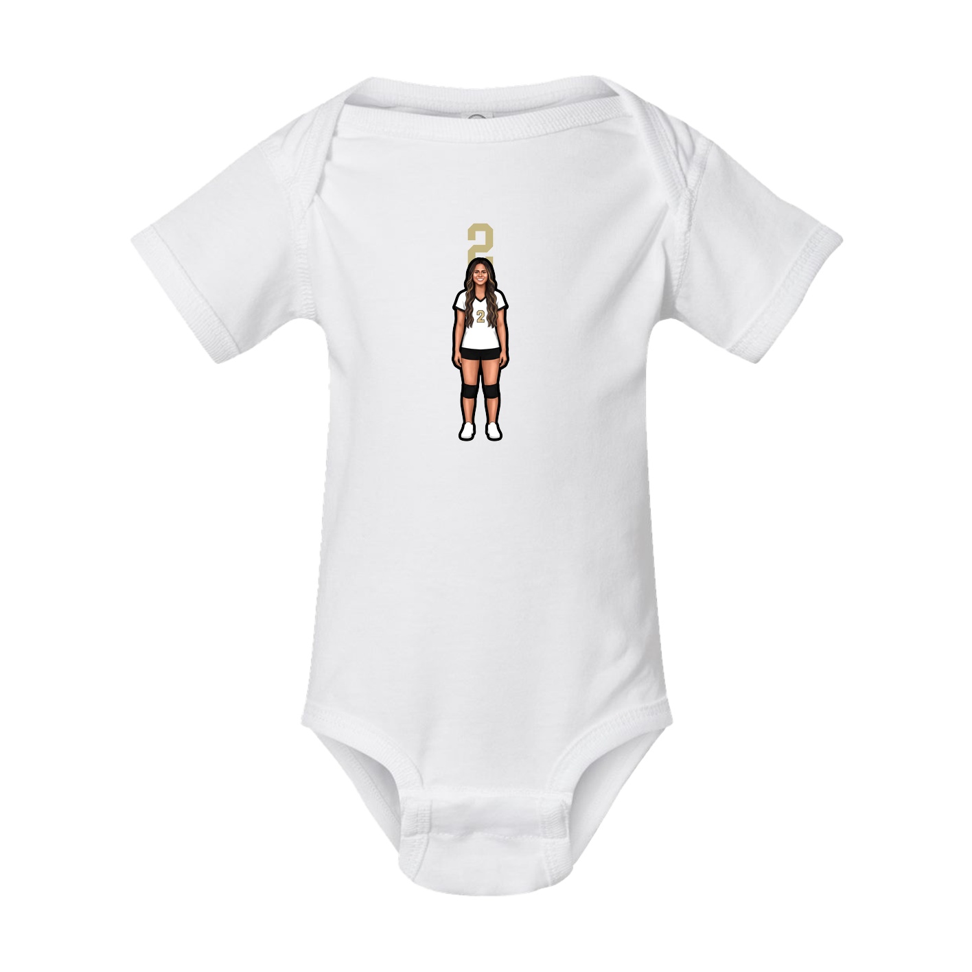 Baby Onesie — Number Top in White