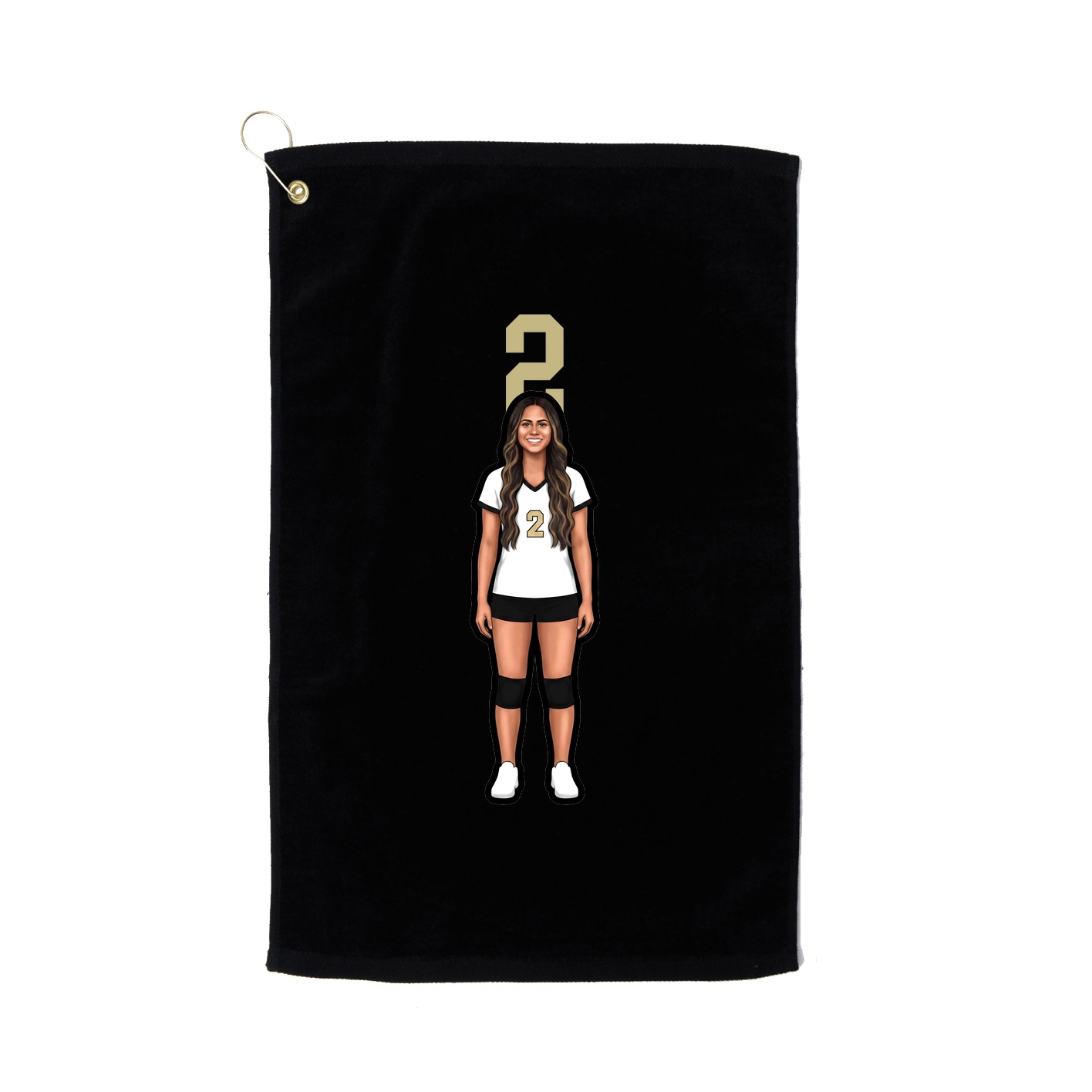 Golf Towel — Number Top in Black