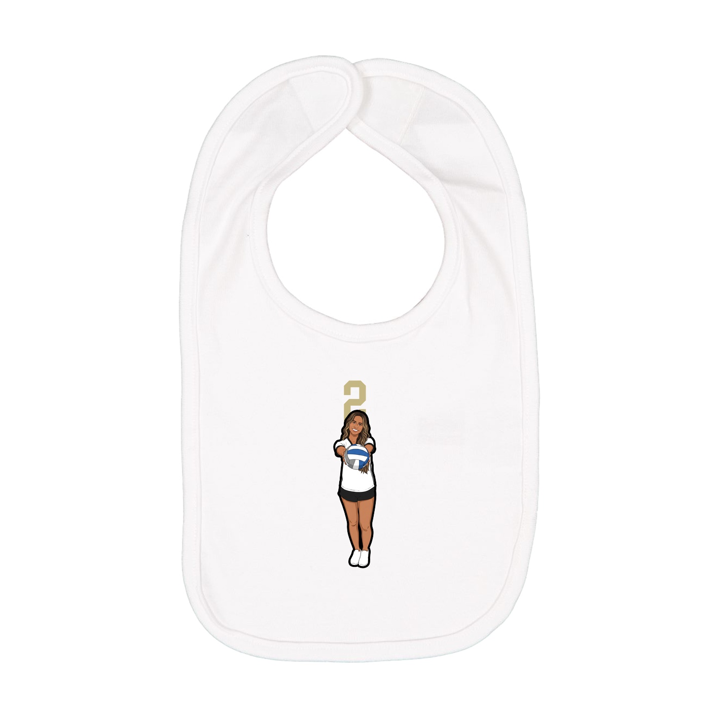 Infant Bib — Number Top in White