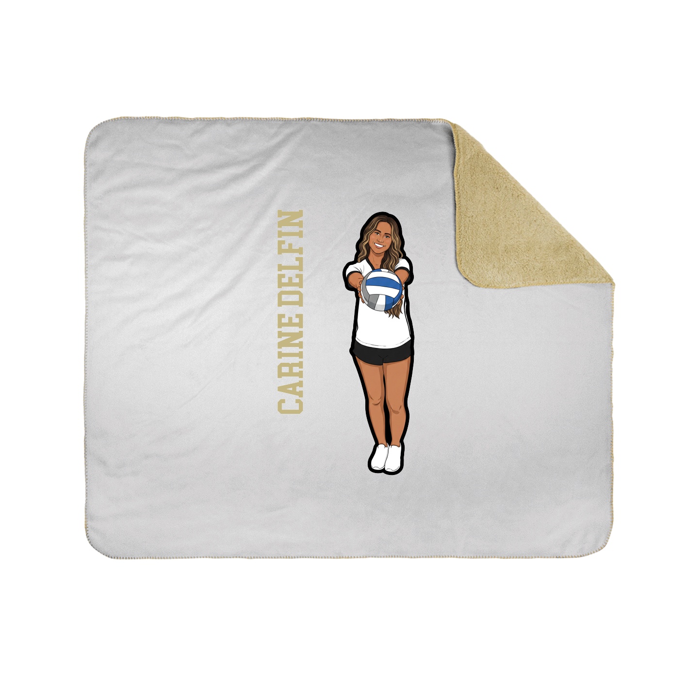 Throw Blanket — Name Vertical in White