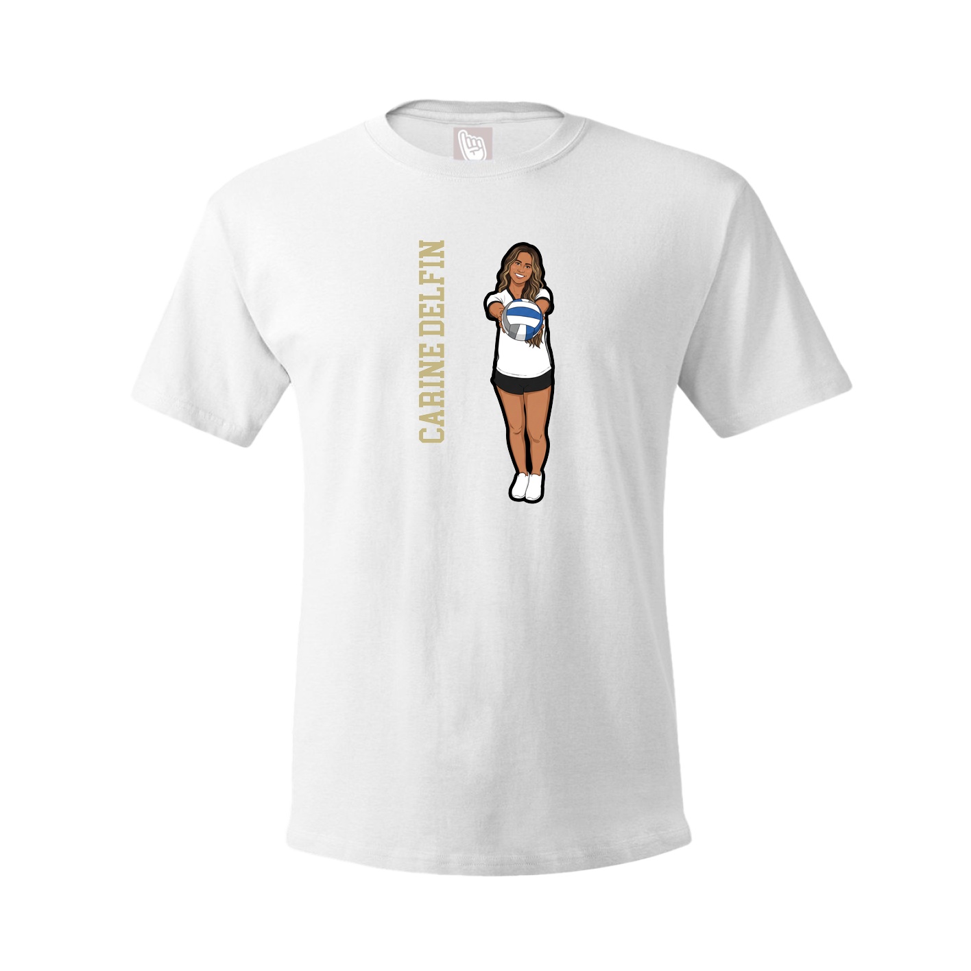 Youth Tee — Name Vertical in White