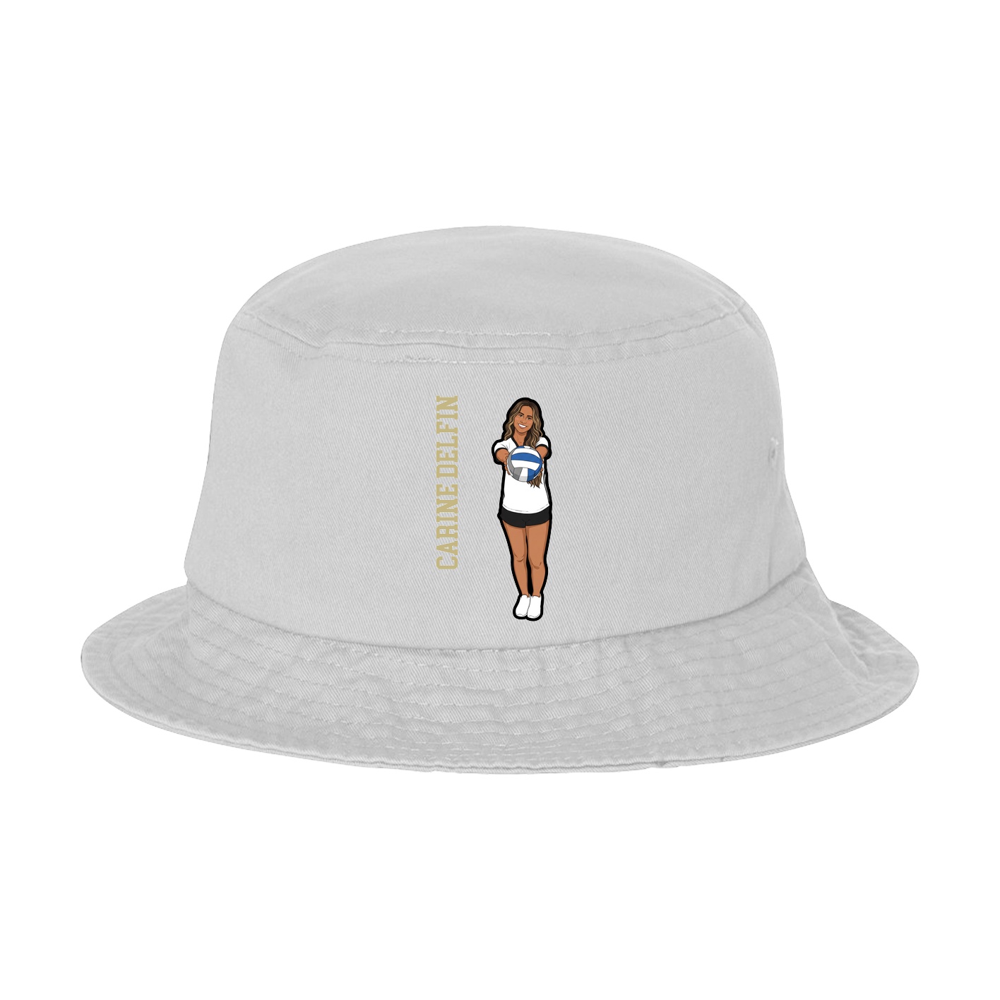 Bucket Cap — Name Vertical in White