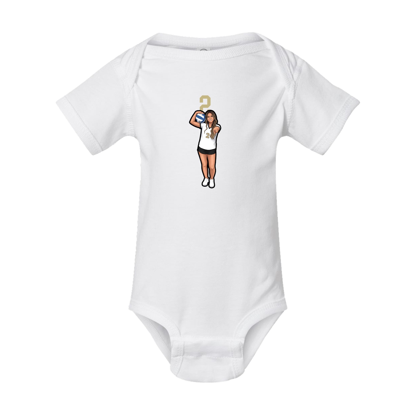 Baby Onesie — Number Top in White