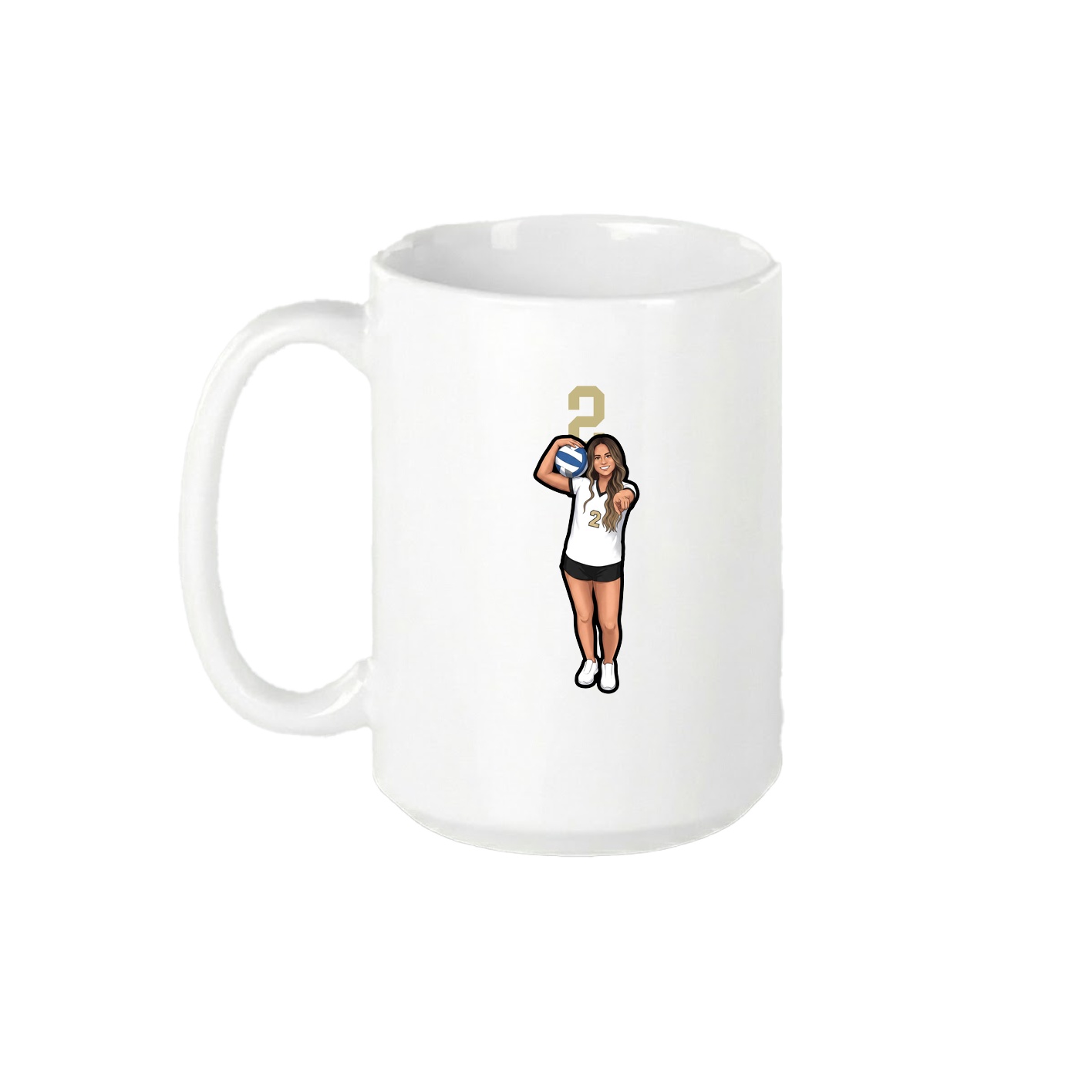 15oz Coffee Mug — Number Top in White