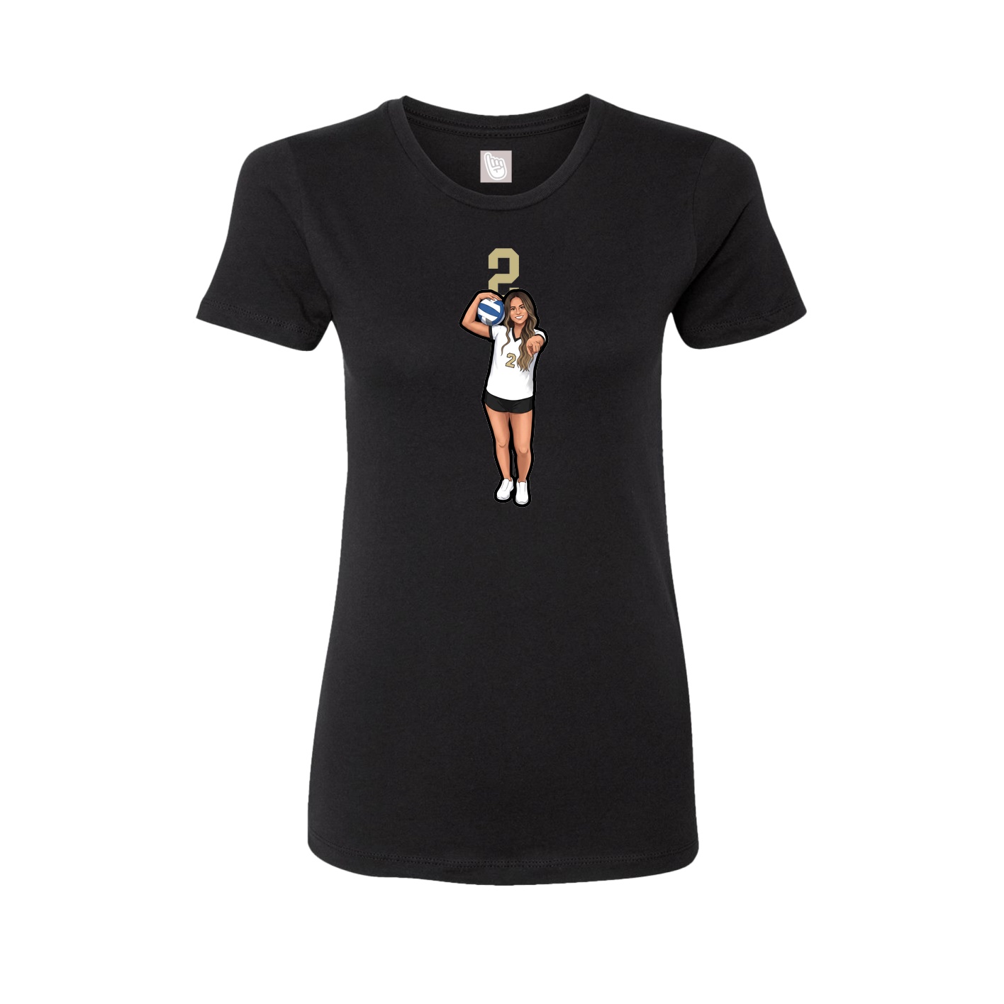 Womens Tee — Number Top in Black