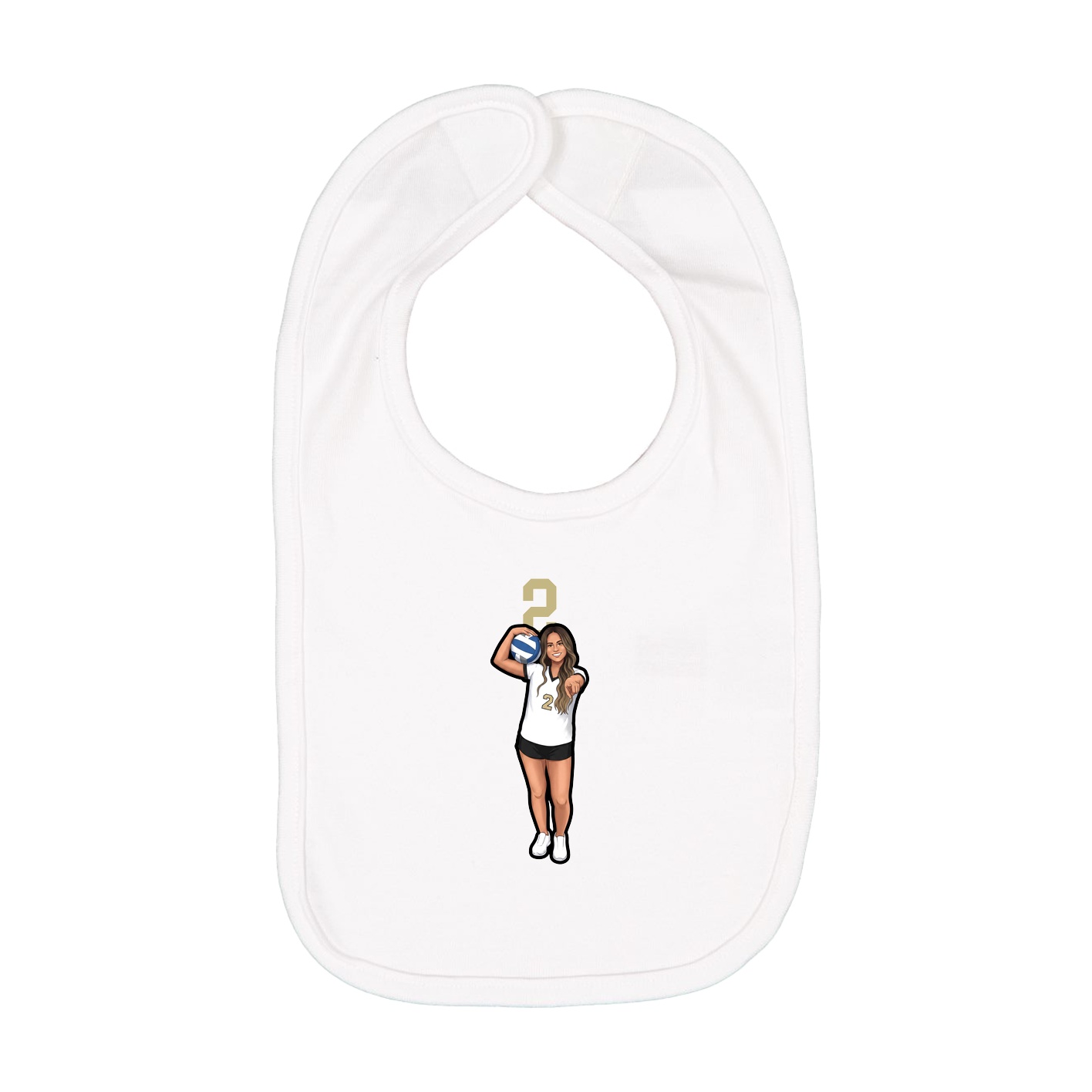 Infant Bib — Number Top in White