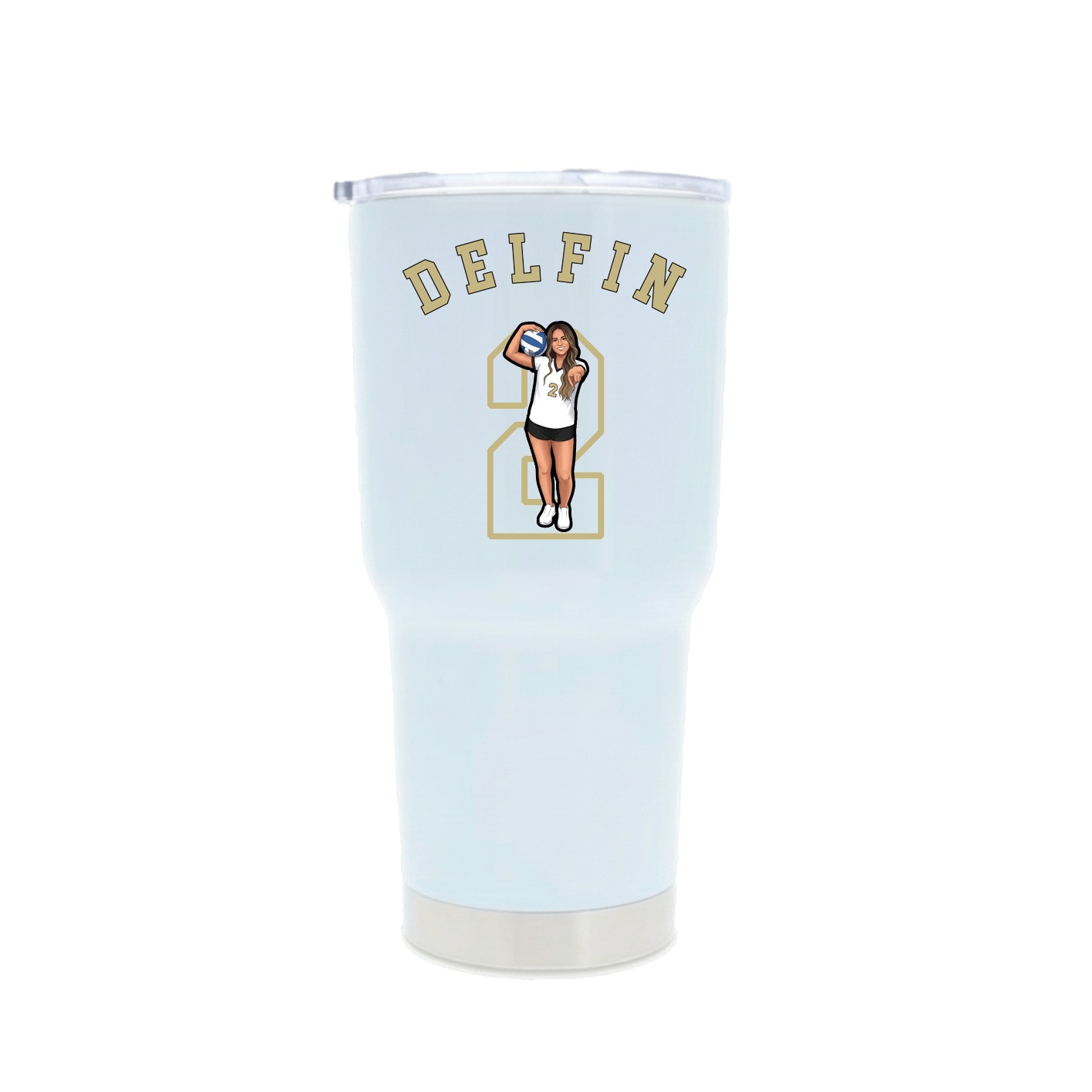 30oz Stainless Steel Tumbler — Shirsey Arch in White