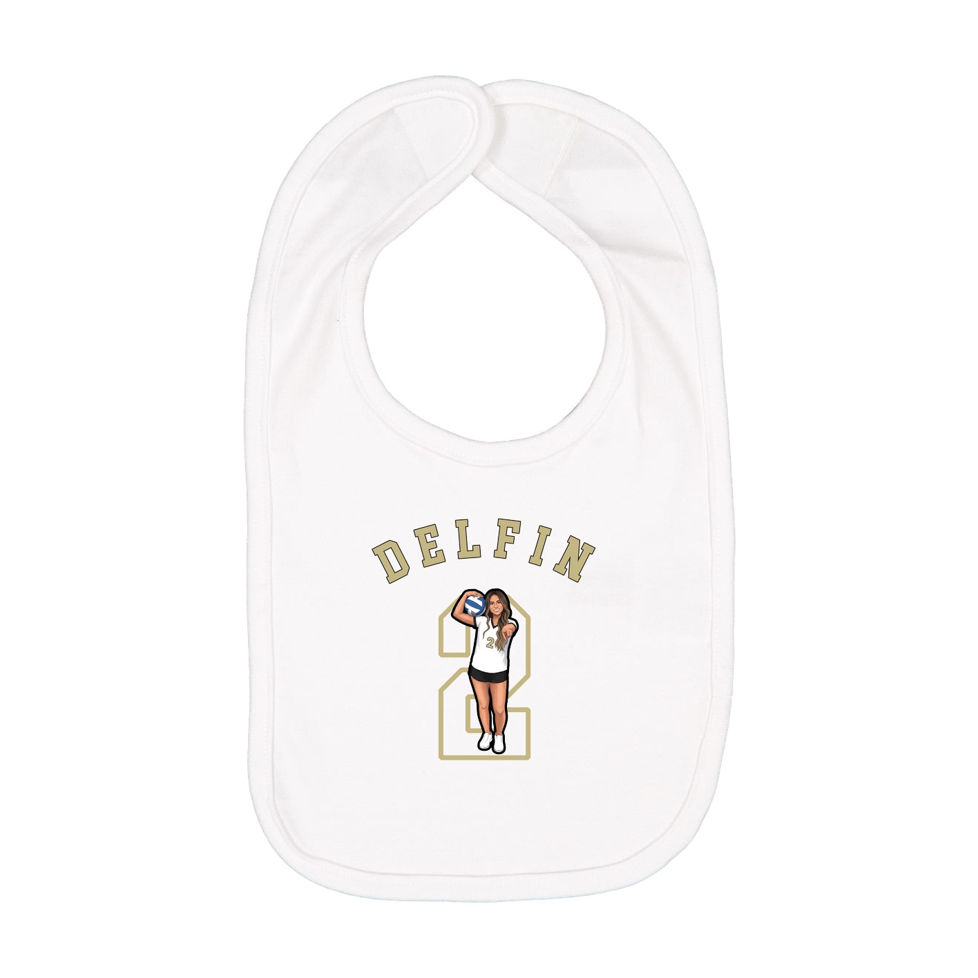 Infant Bib — Shirsey Arch in White