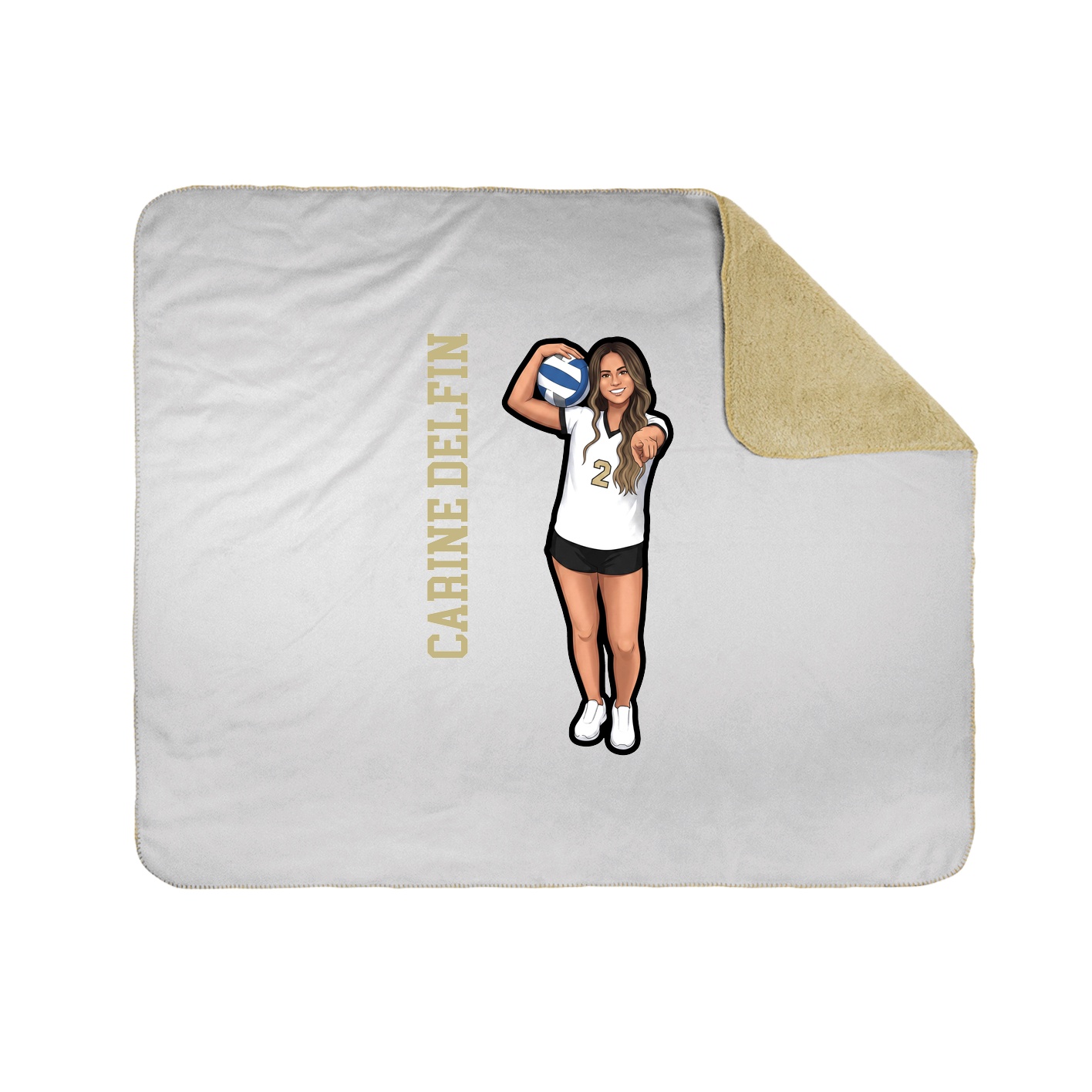Throw Blanket — Name Vertical in White
