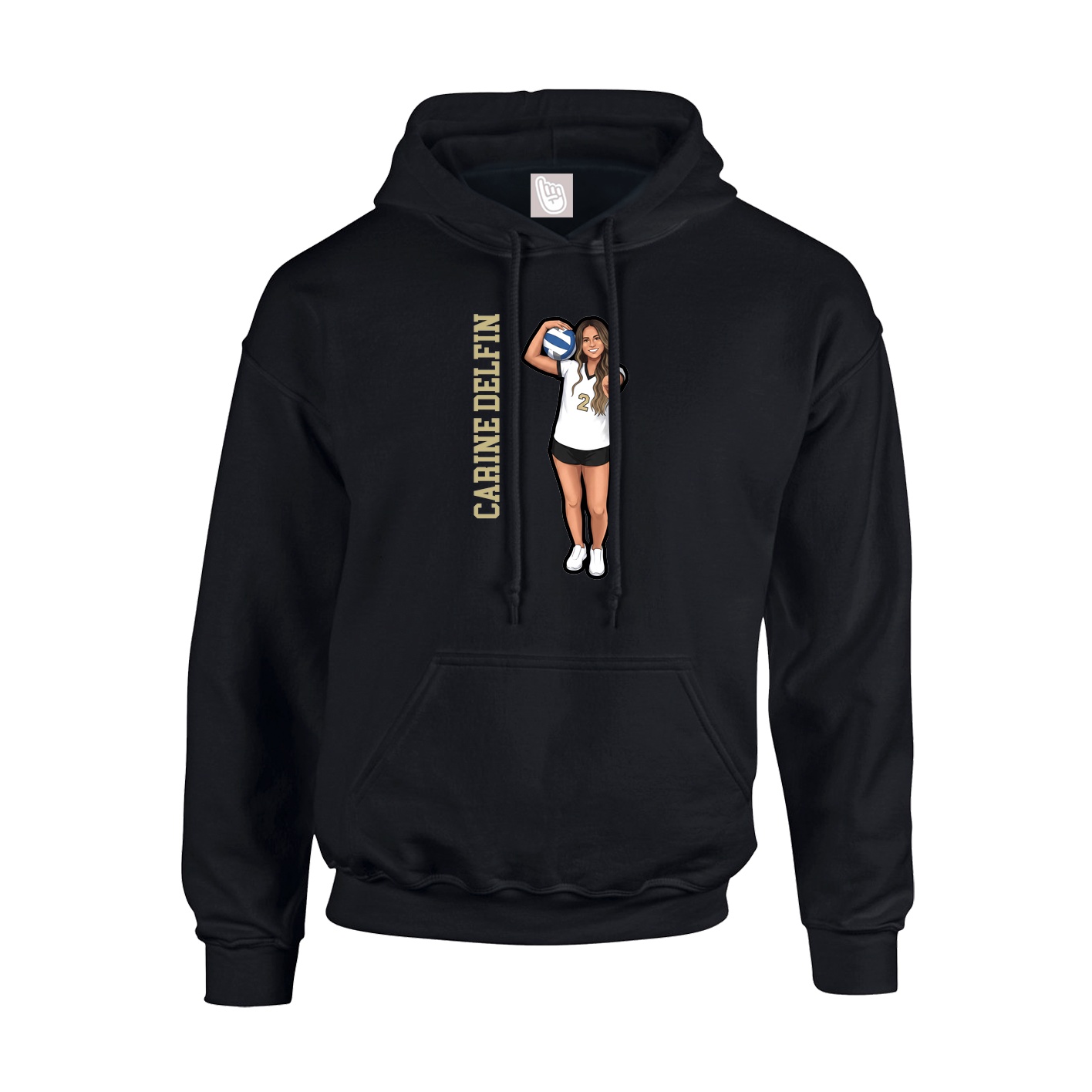 Youth Hoodie — Name Vertical in Black