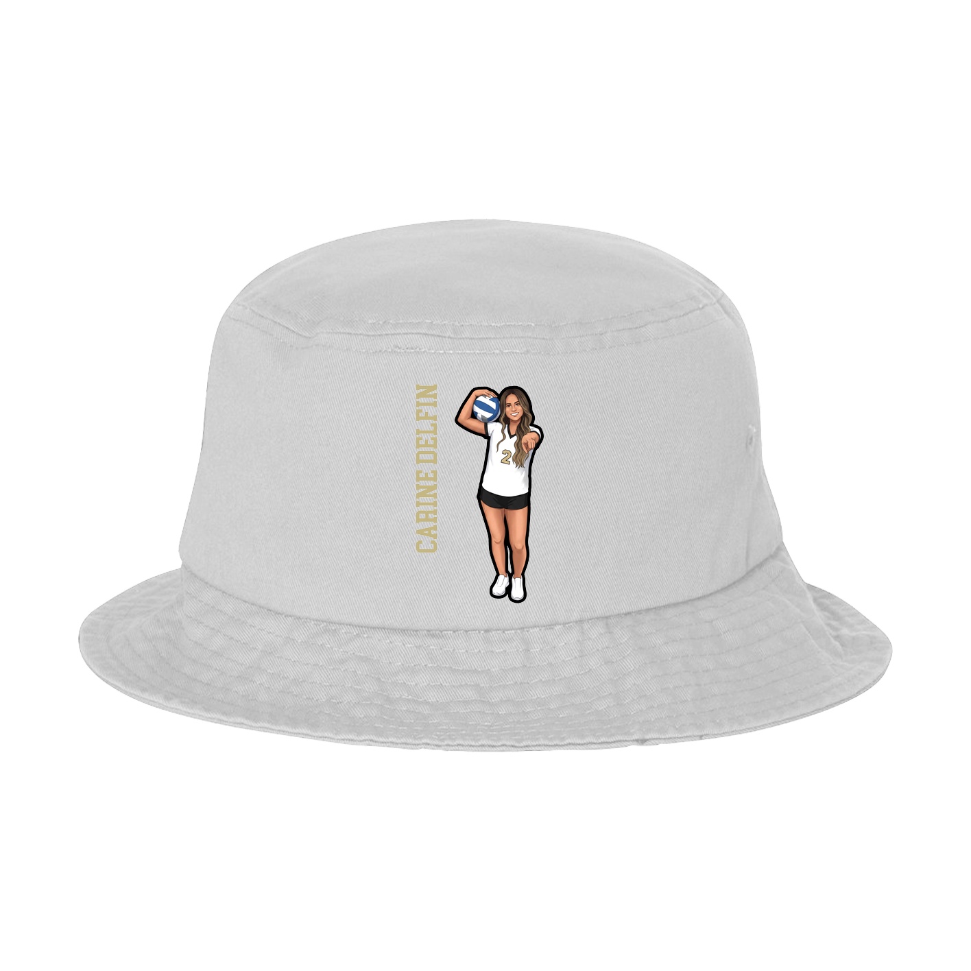 Bucket Cap — Name Vertical in White