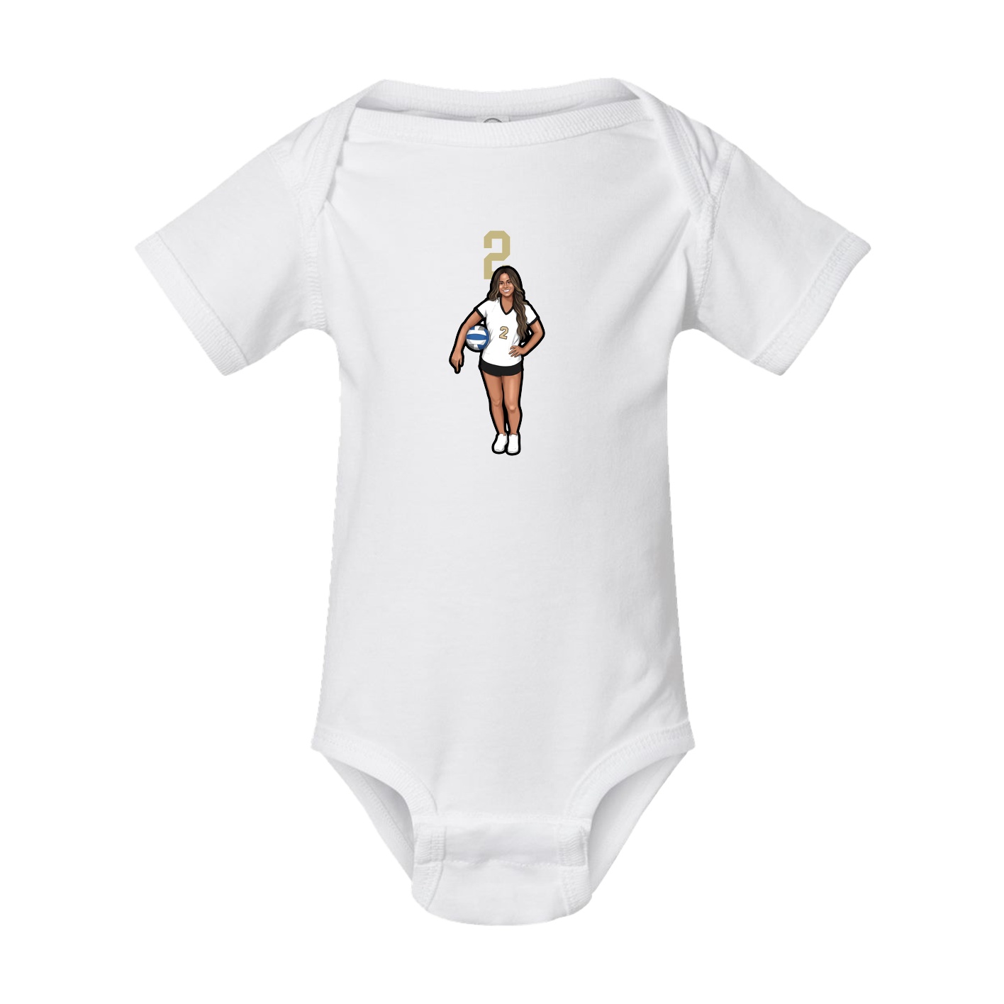 Baby Onesie — Number Top in White