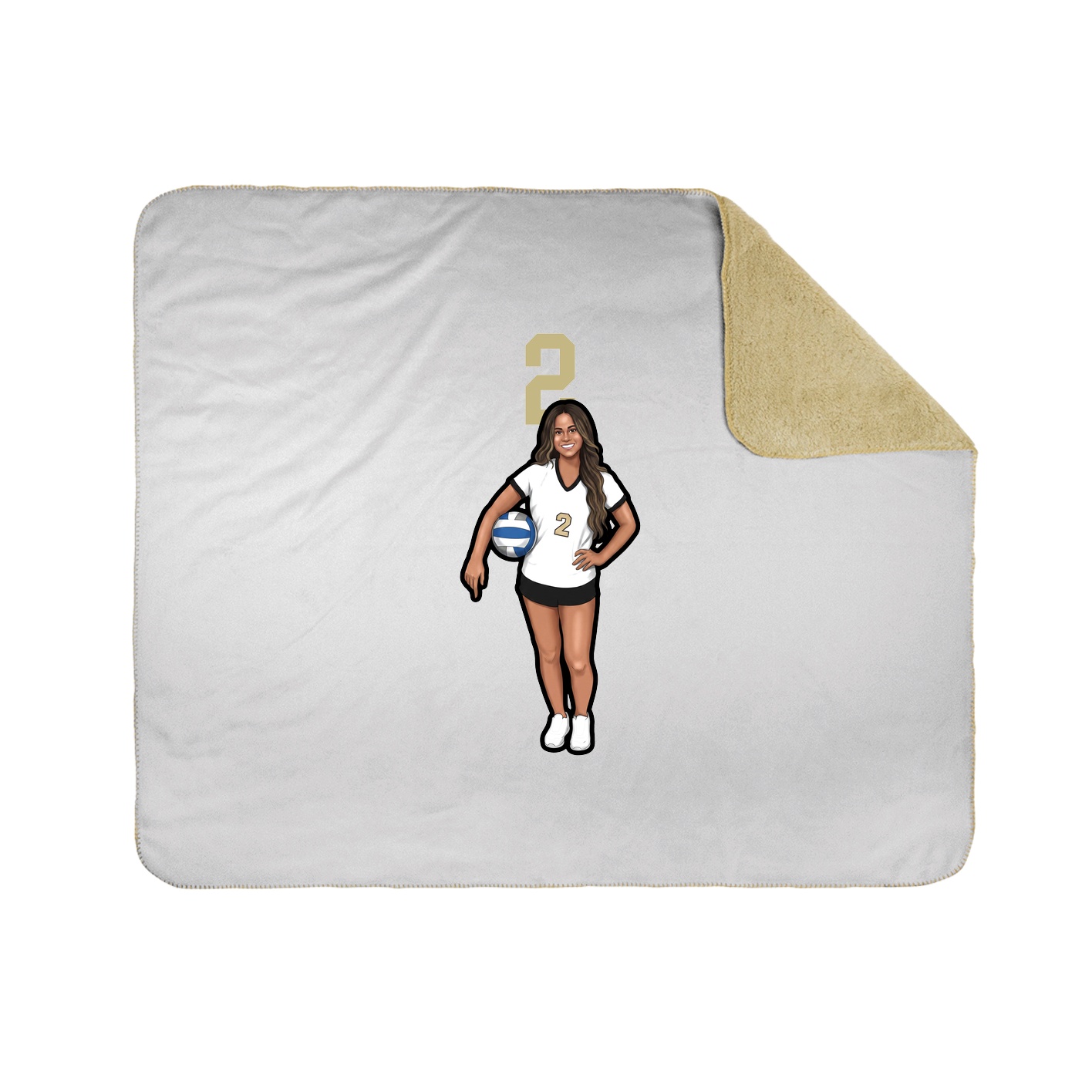 Throw Blanket — Number Top in White