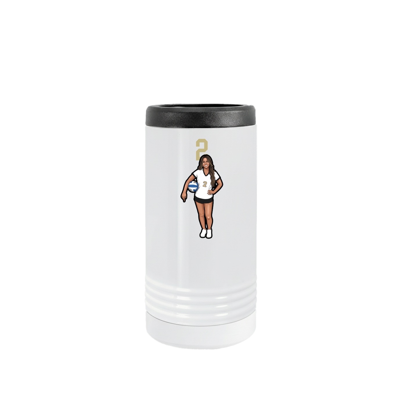Slim Beverage Holder — Number Top in White
