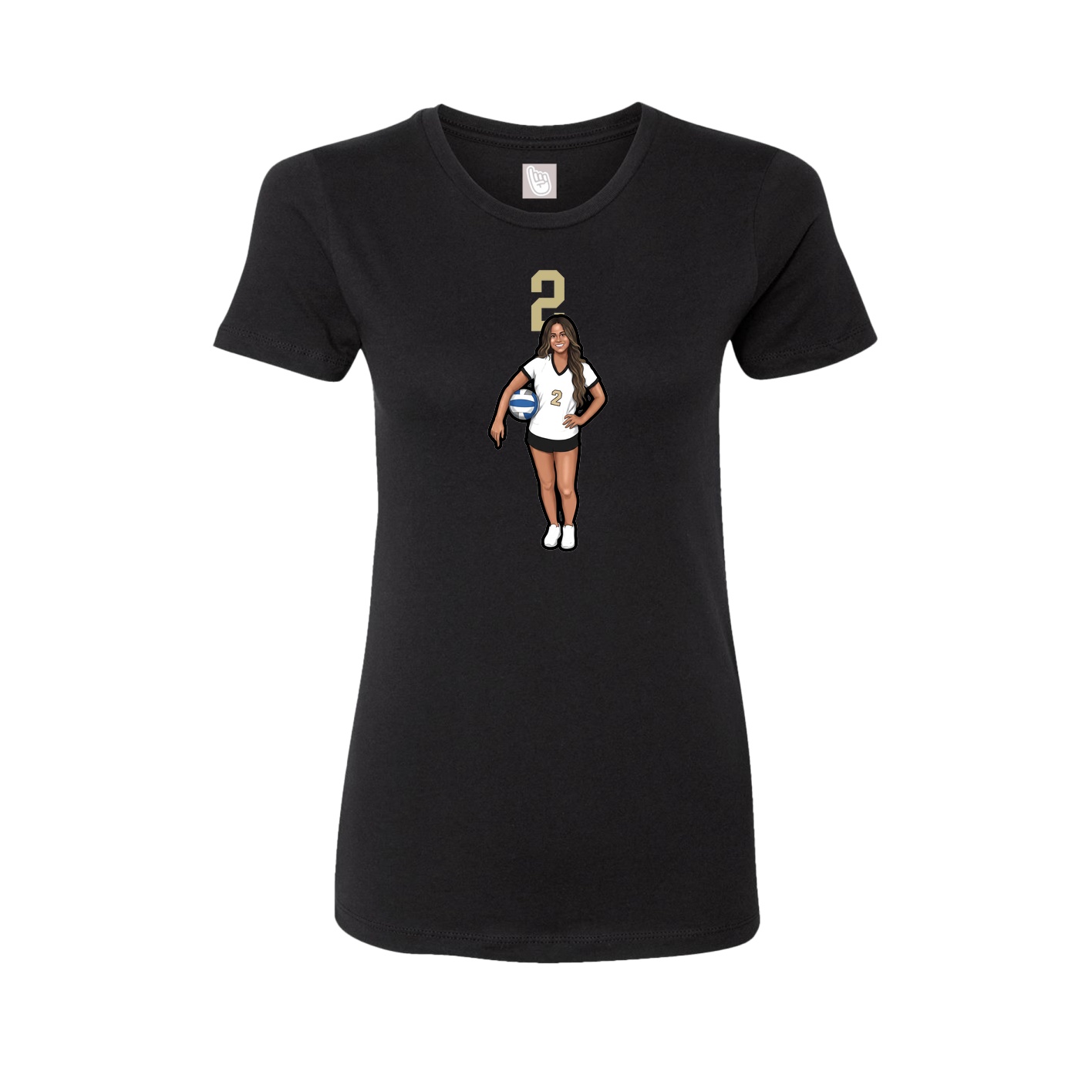 Womens Tee — Number Top in Black